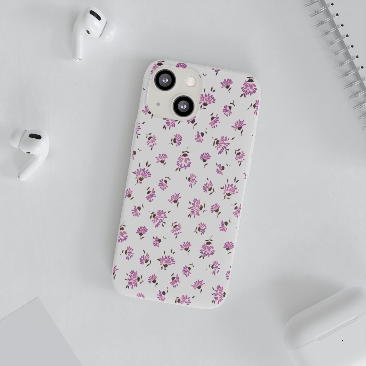 Floral Flexible Phone Case - Flower Pattern, Cute Gift for Her, Stylish Accessory, Spring Vibe, Lightweight Protective Cover- iPhone, Samsung, Gift Packaging - MahaCase
