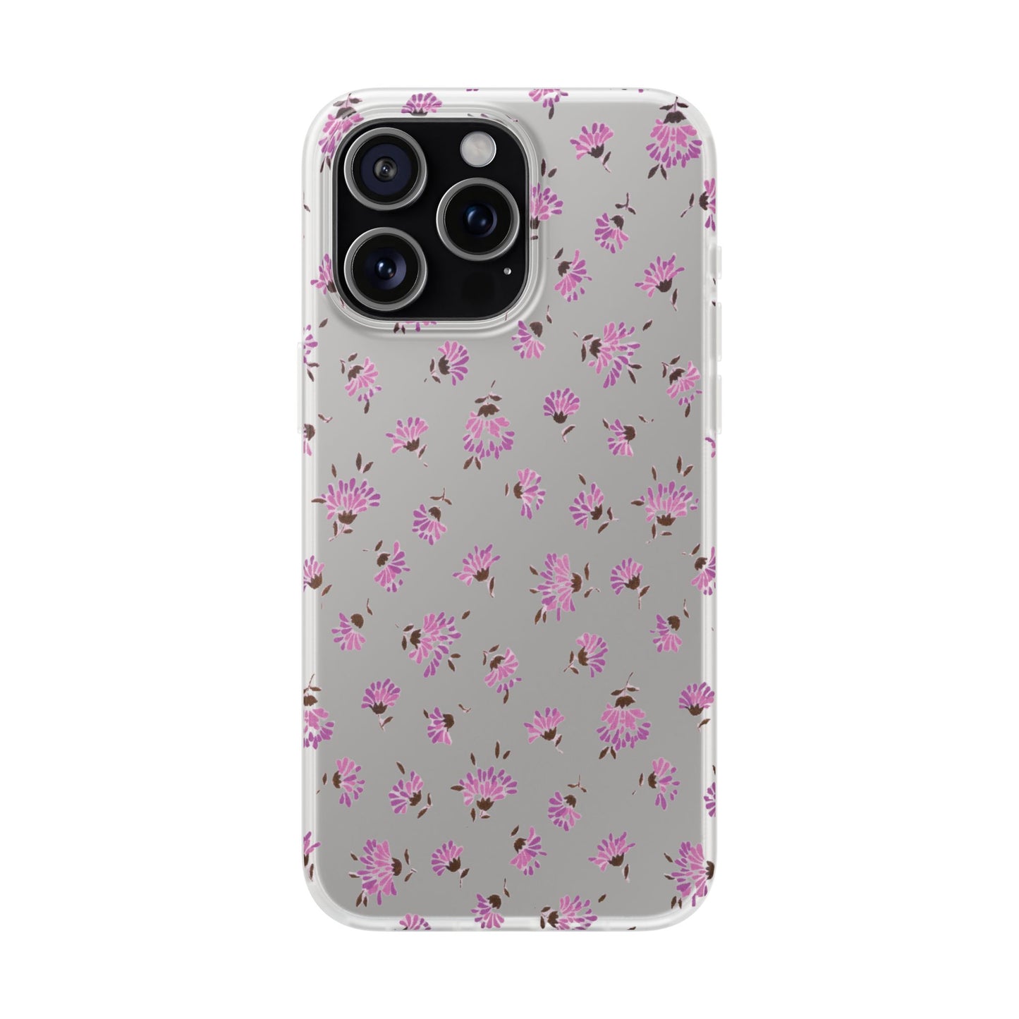 Floral Flexible Phone Case - Flower Pattern, Cute Gift for Her, Stylish Accessory, Spring Vibe, Lightweight Protective Cover- iPhone, Samsung, Gift Packaging - MahaCase