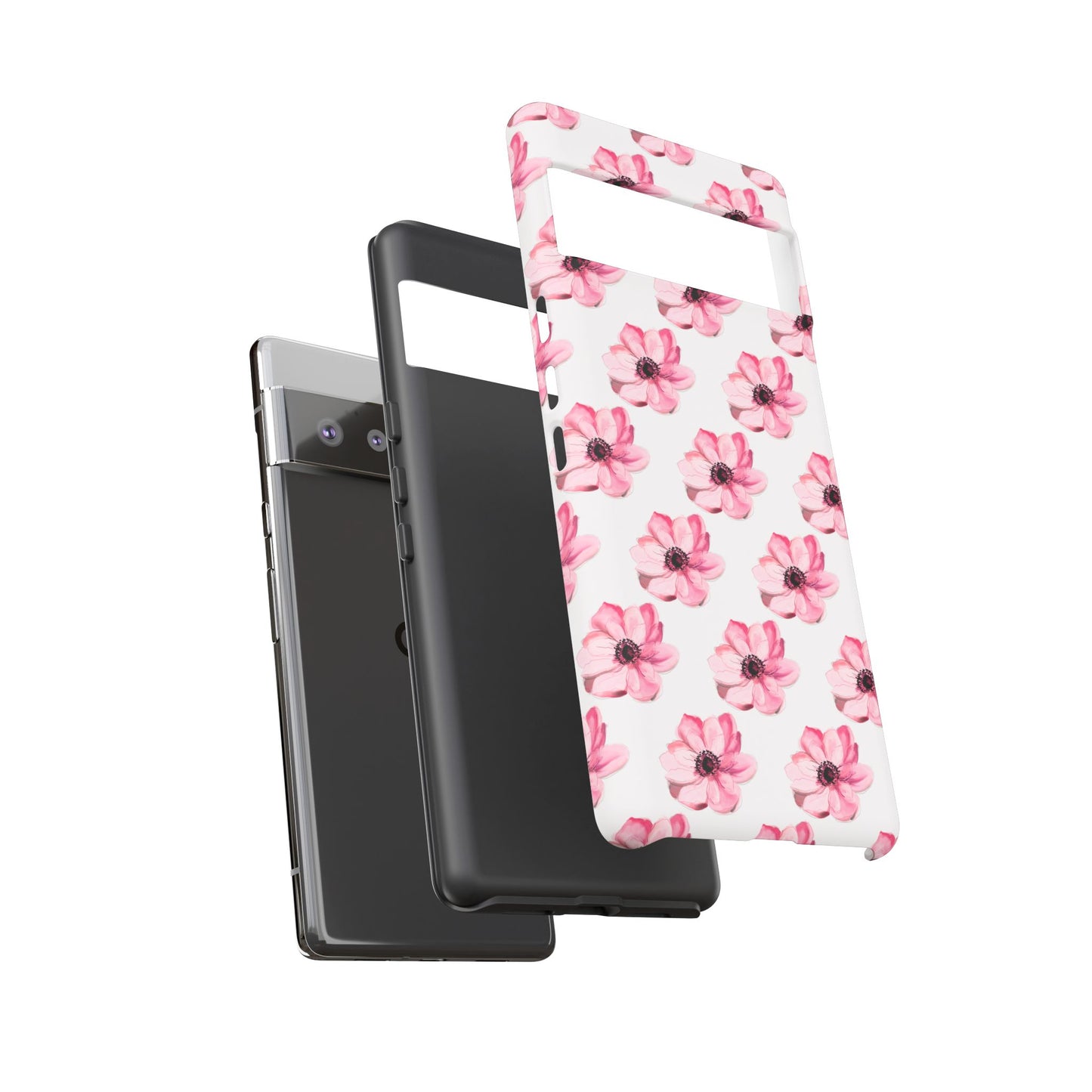 Floral Tough Phone Case - Stylish Protection with Pink Flowers - iPhone Samsung Galaxy Google Pixel - MahaCase