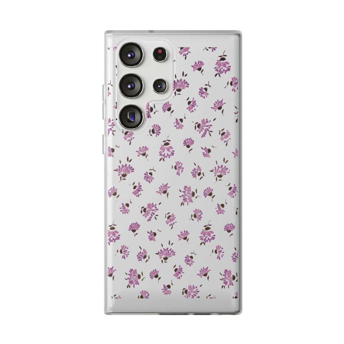 Floral Flexible Phone Case - Flower Pattern, Cute Gift for Her, Stylish Accessory, Spring Vibe, Lightweight Protective Cover- iPhone, Samsung, Gift Packaging - MahaCase