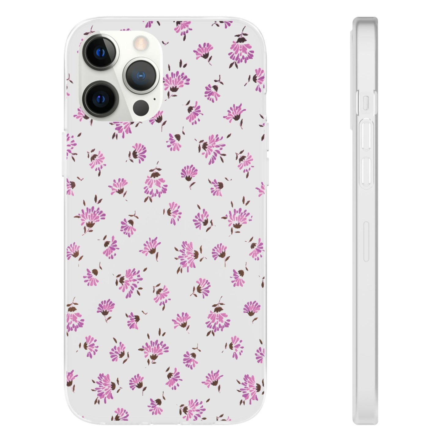 Floral Flexible Phone Case - Flower Pattern, Cute Gift for Her, Stylish Accessory, Spring Vibe, Lightweight Protective Cover- iPhone, Samsung, Gift Packaging - MahaCase