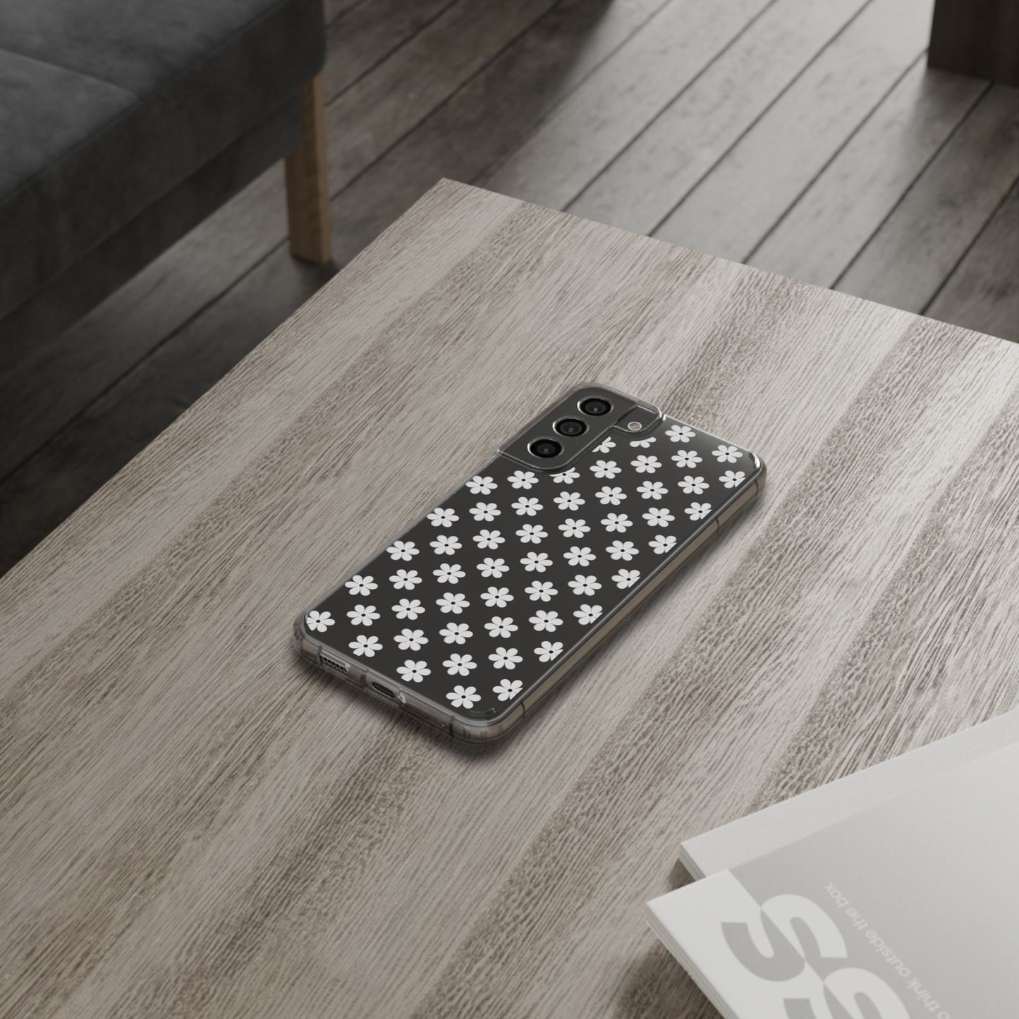 White Floral #222 Clear Cases - MahaCase