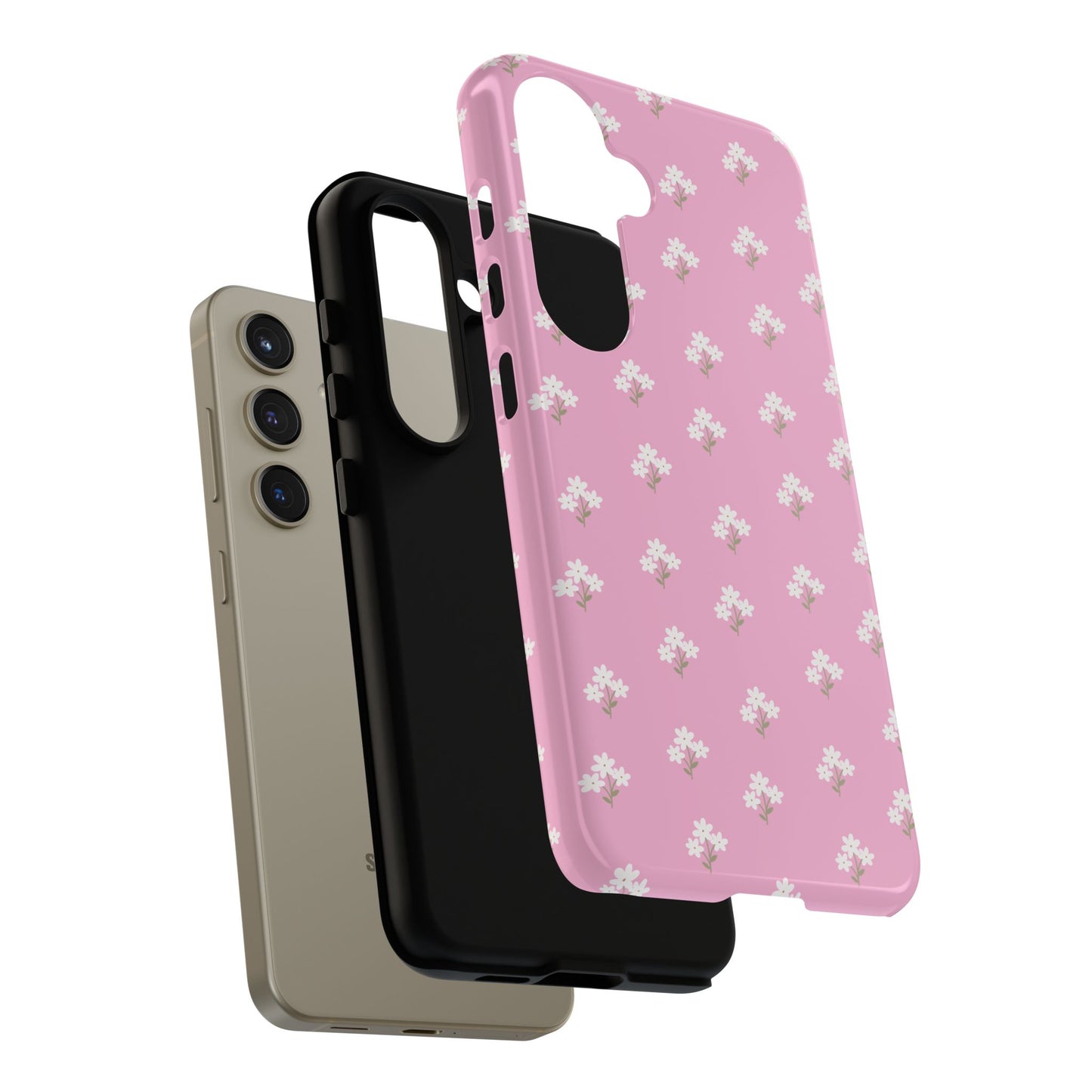 Floral Tough Phone Case - Pink Blossom Design - iPhone Samsung Galaxy Google Pixel - MahaCase