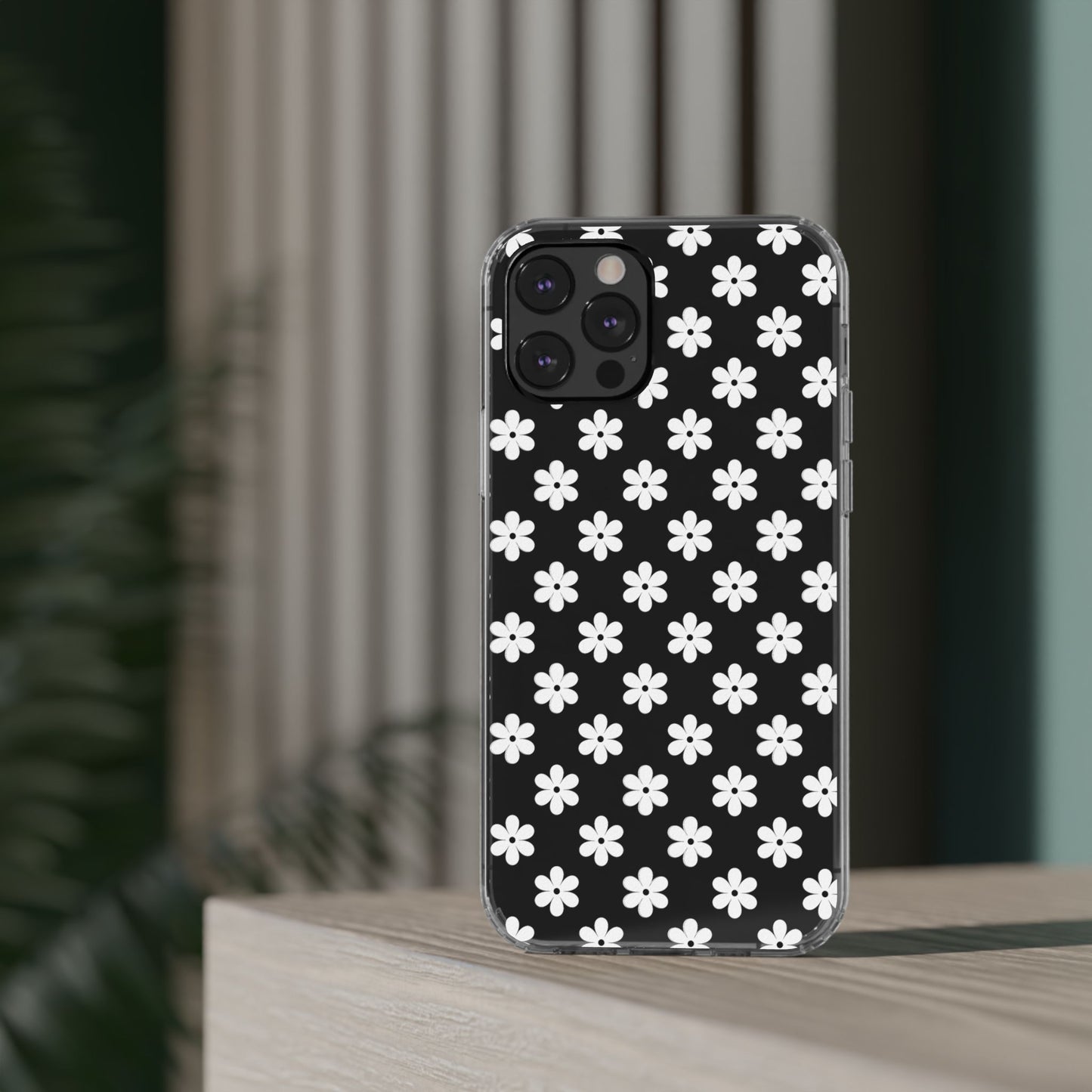 White Floral #222 Clear Cases - MahaCase