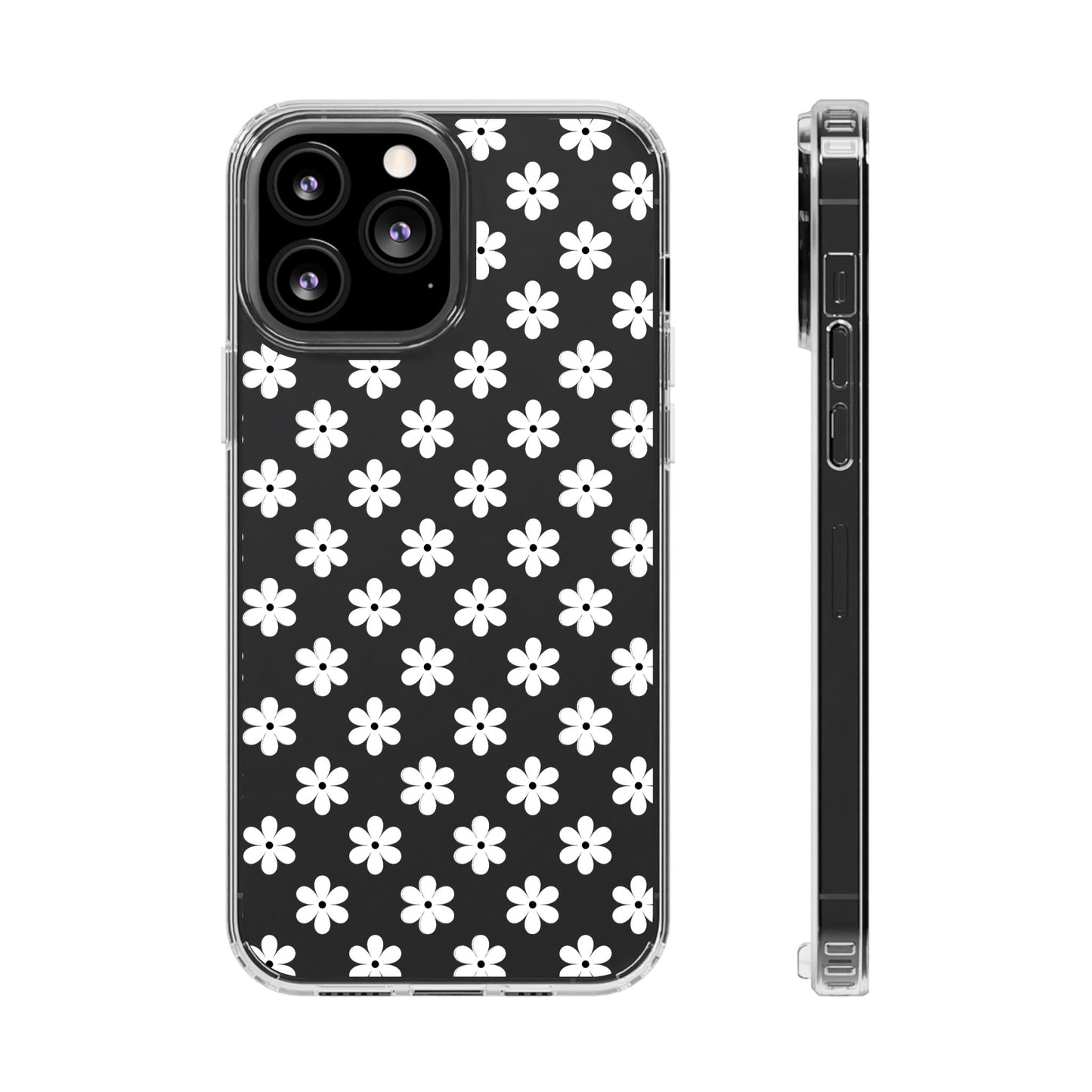 White Floral #222 Clear Cases - MahaCase