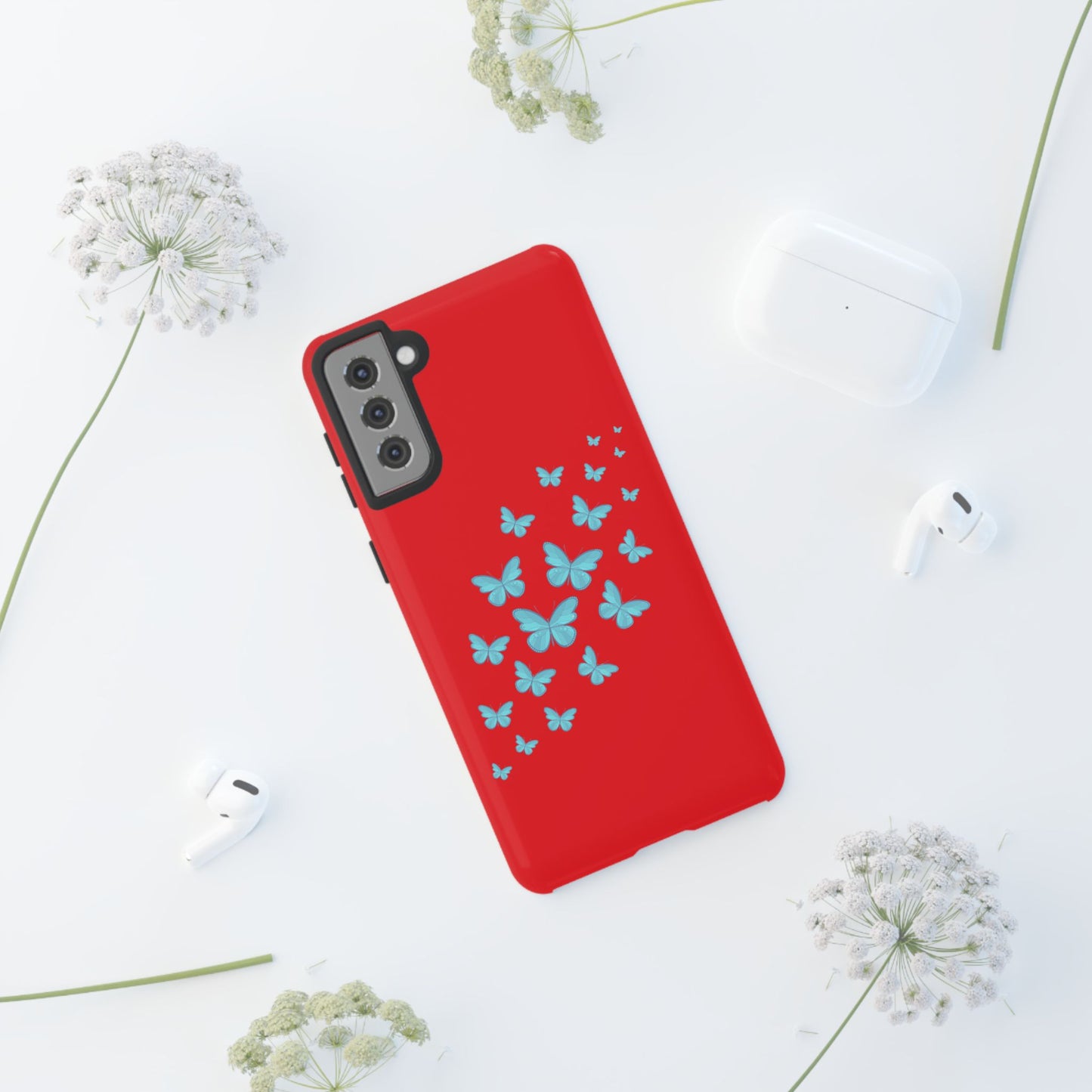 Butterflies in Red - Tough Cases iPhone Samsung Google Pixel - MahaCase