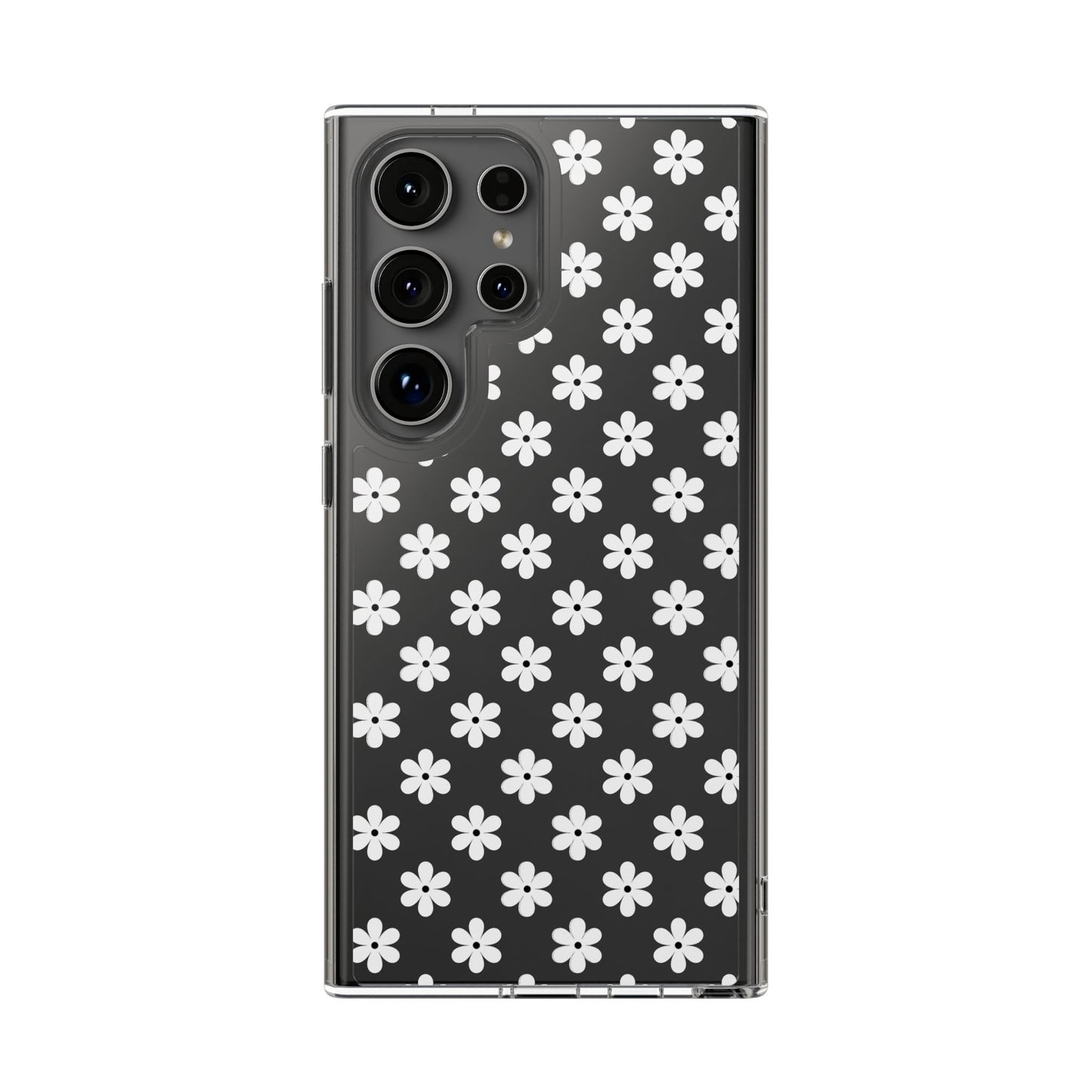 White Floral #222 Clear Cases - MahaCase