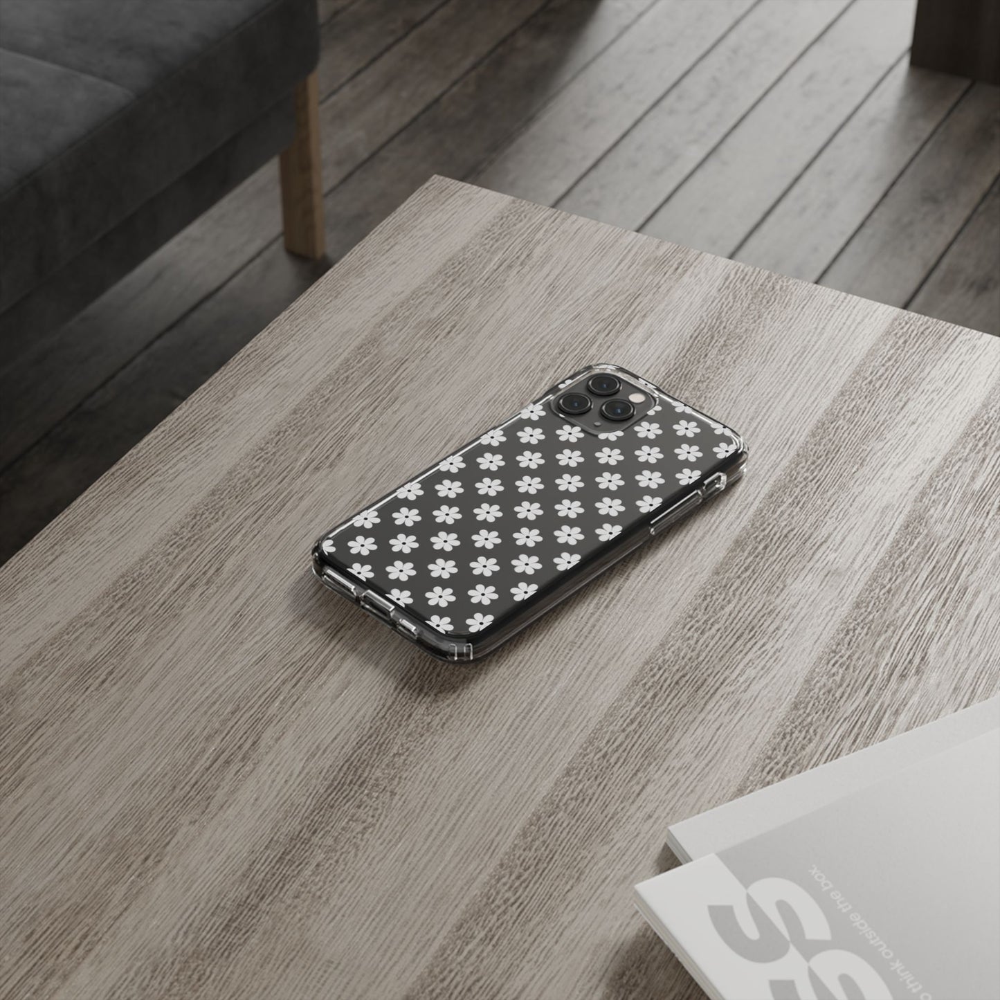 White Floral #222 Clear Cases - MahaCase