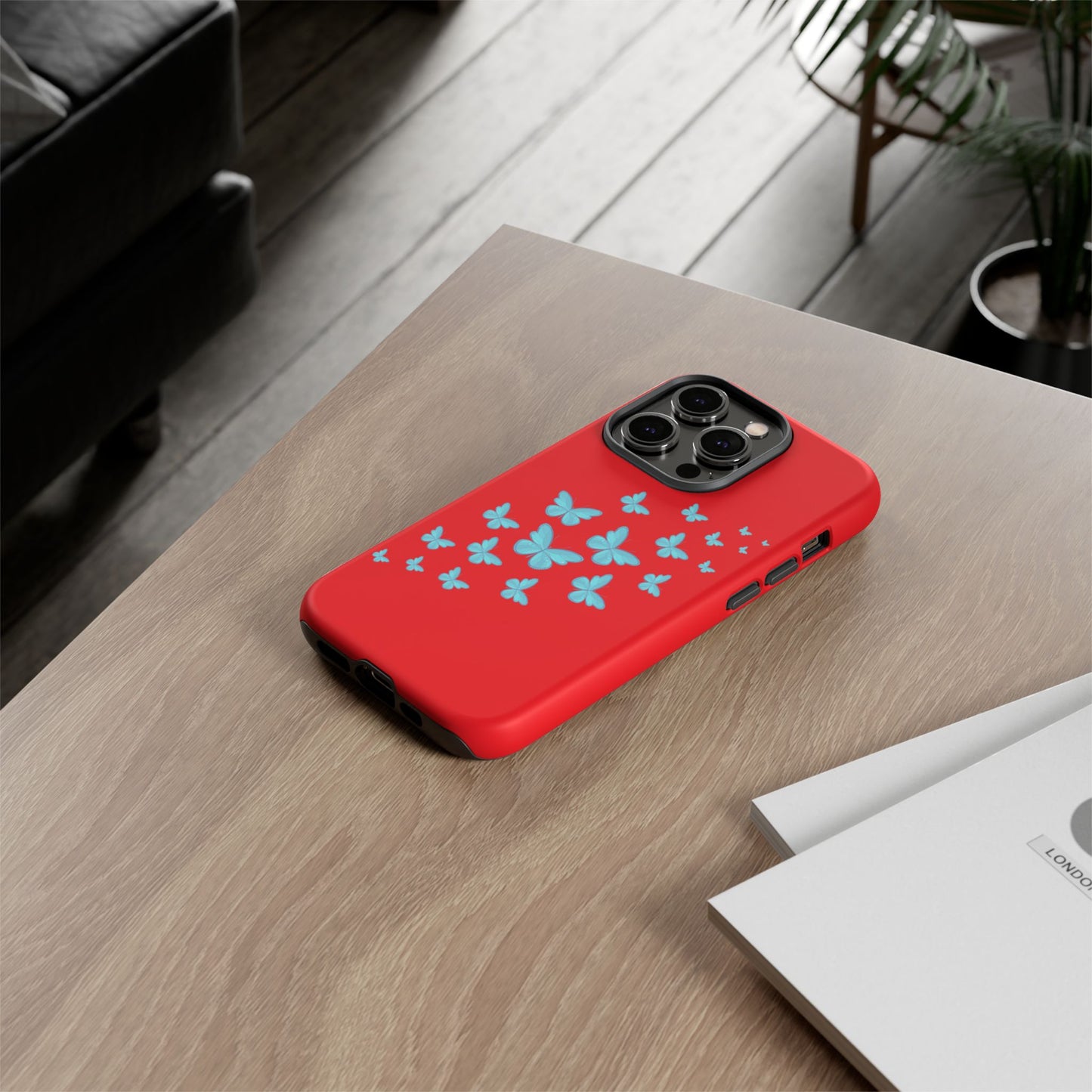 Butterflies in Red - Tough Cases iPhone Samsung Google Pixel - MahaCase