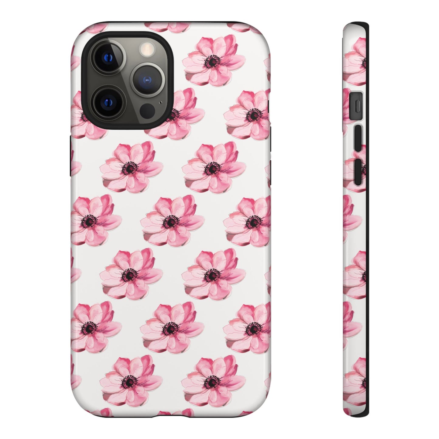 Floral Tough Phone Case - Stylish Protection with Pink Flowers - iPhone Samsung Galaxy Google Pixel - MahaCase