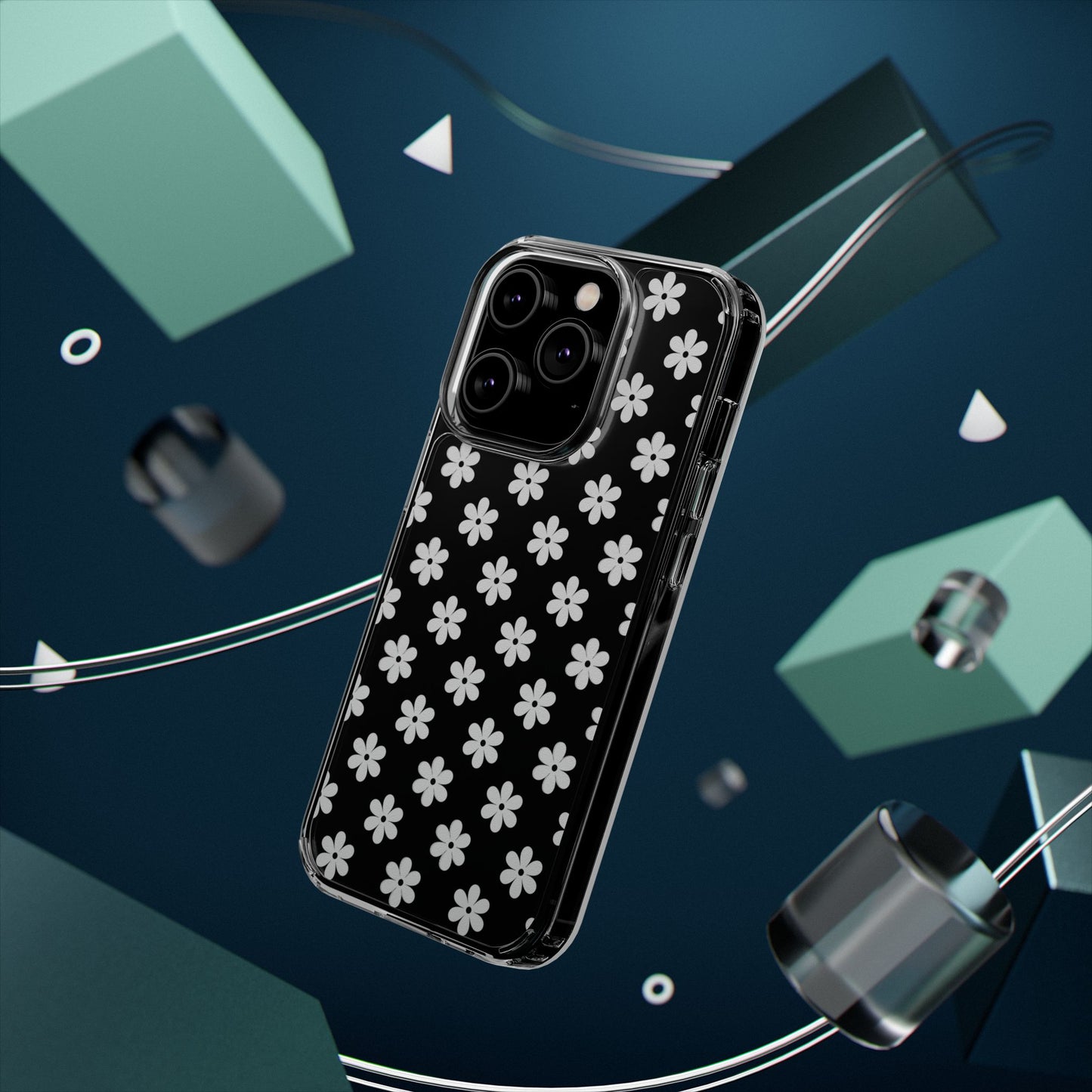 White Floral #222 Clear Cases - MahaCase