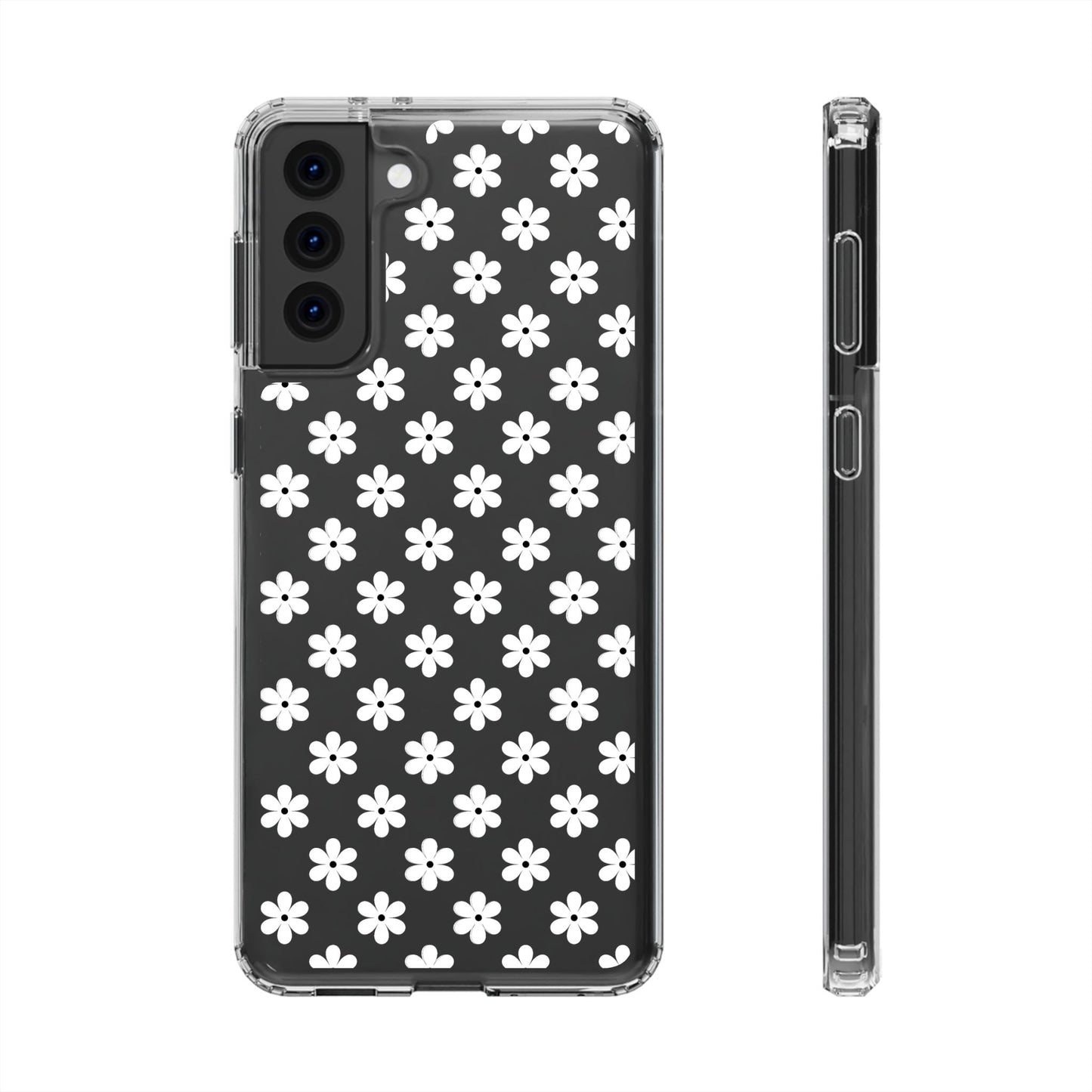 White Floral #222 Clear Cases - MahaCase