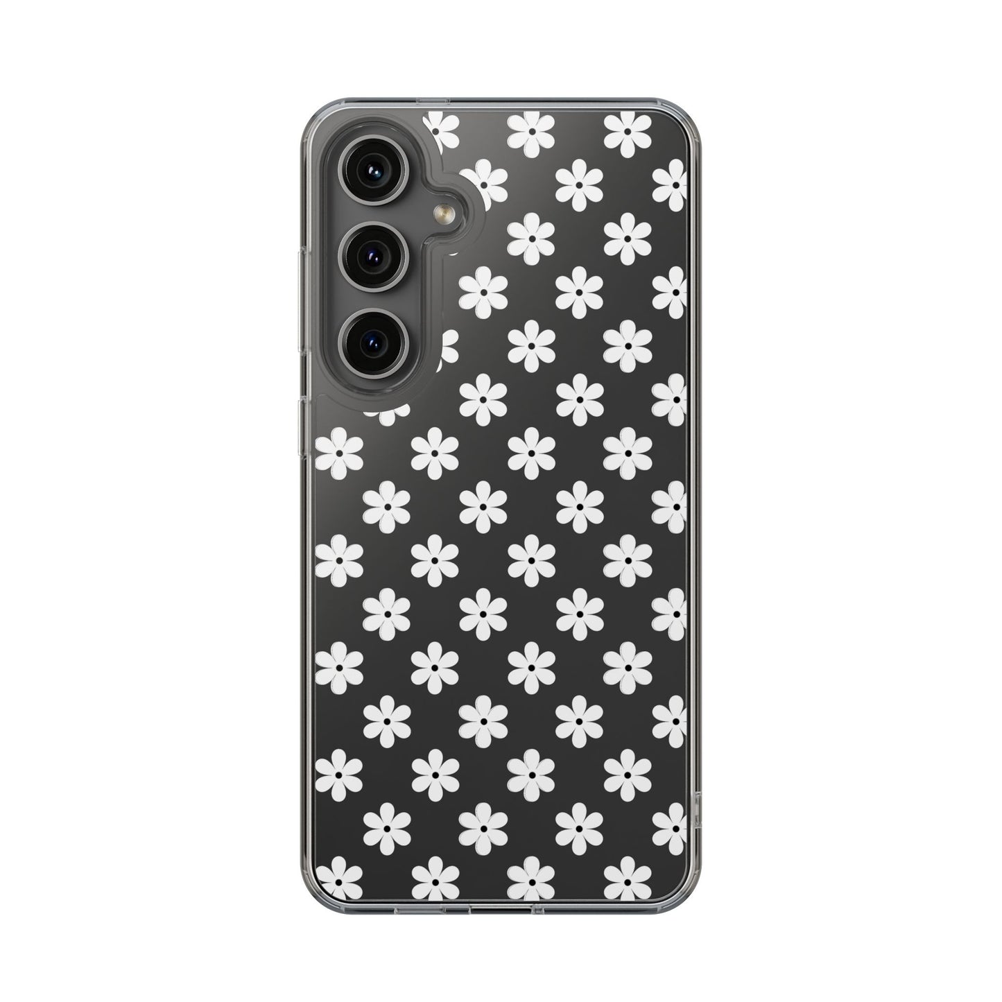 White Floral #222 Clear Cases - MahaCase
