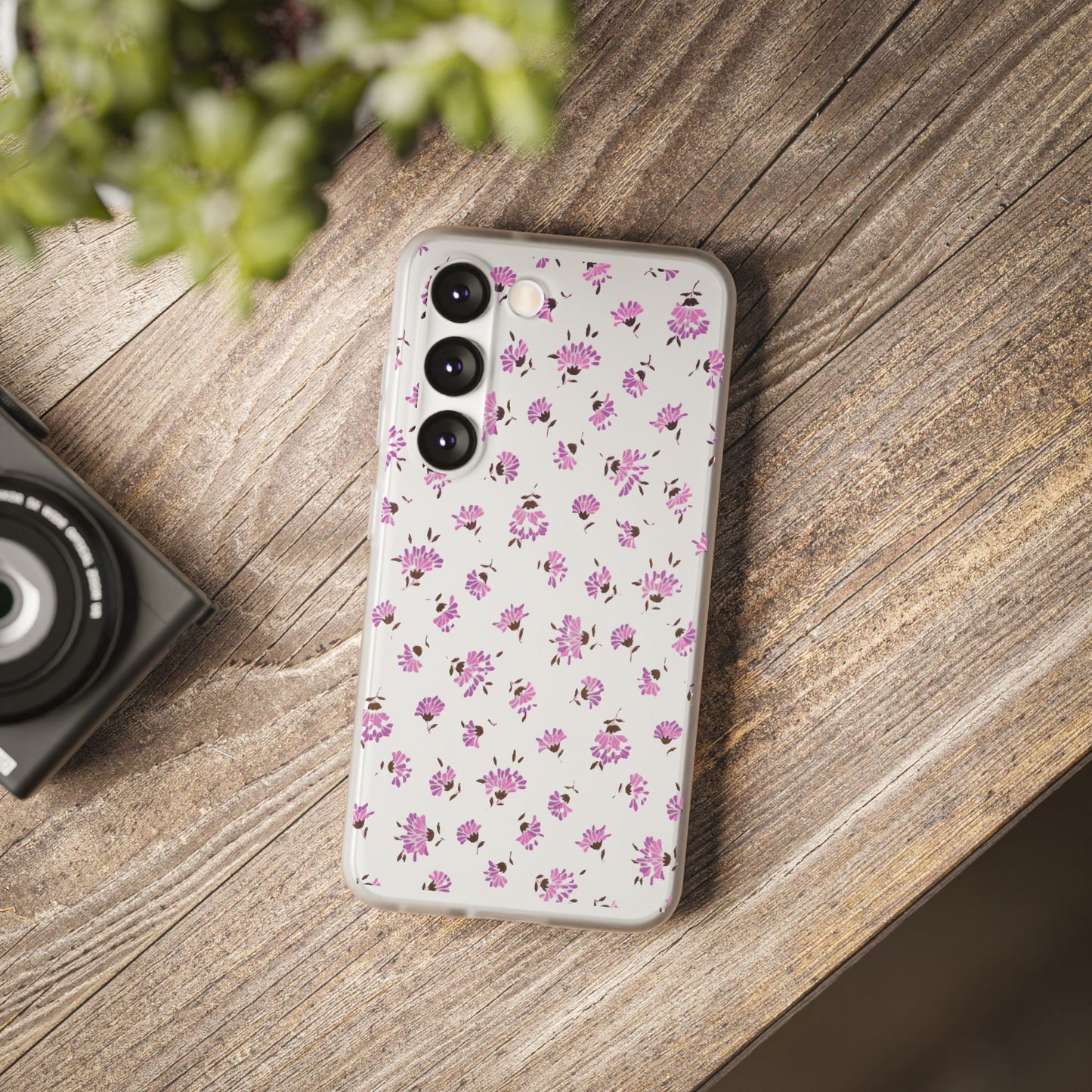 Floral Flexible Phone Case - Flower Pattern, Cute Gift for Her, Stylish Accessory, Spring Vibe, Lightweight Protective Cover- iPhone, Samsung, Gift Packaging - MahaCase