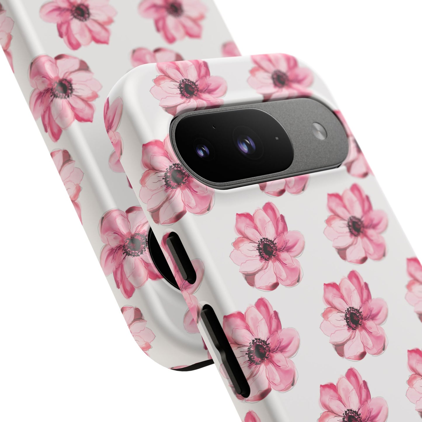 Floral Tough Phone Case - Stylish Protection with Pink Flowers - iPhone Samsung Galaxy Google Pixel - MahaCase