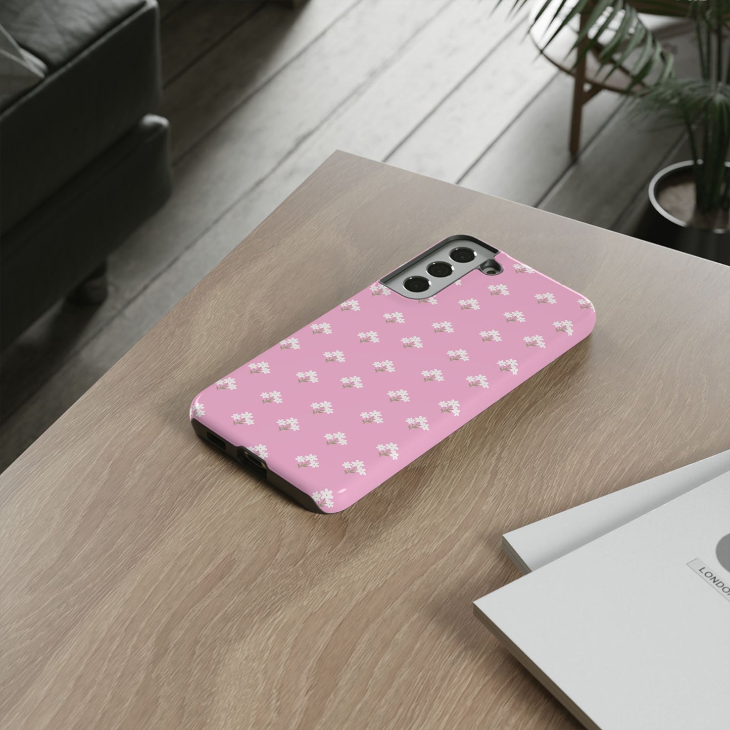 Floral Tough Phone Case - Pink Blossom Design - iPhone Samsung Galaxy Google Pixel - MahaCase