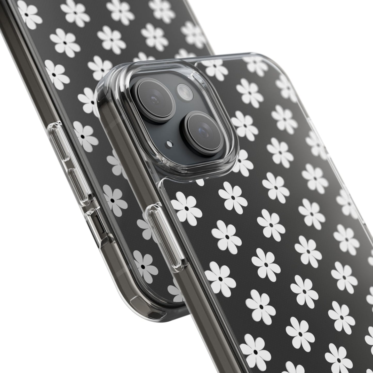 White Floral #222 Clear Cases - MahaCase