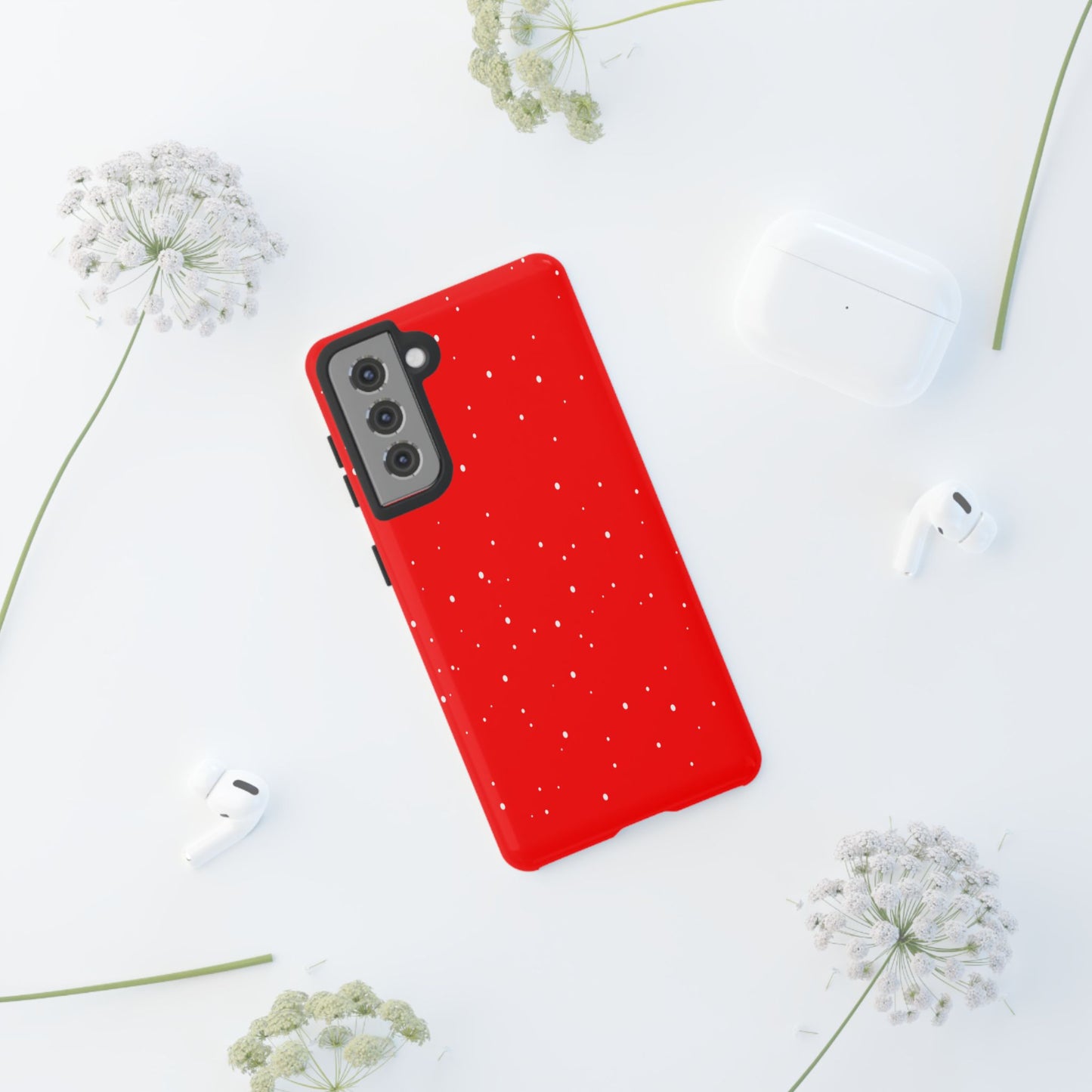 Snowy Red - Tough Cases iPhone Samsung Google Pixel - MahaCase