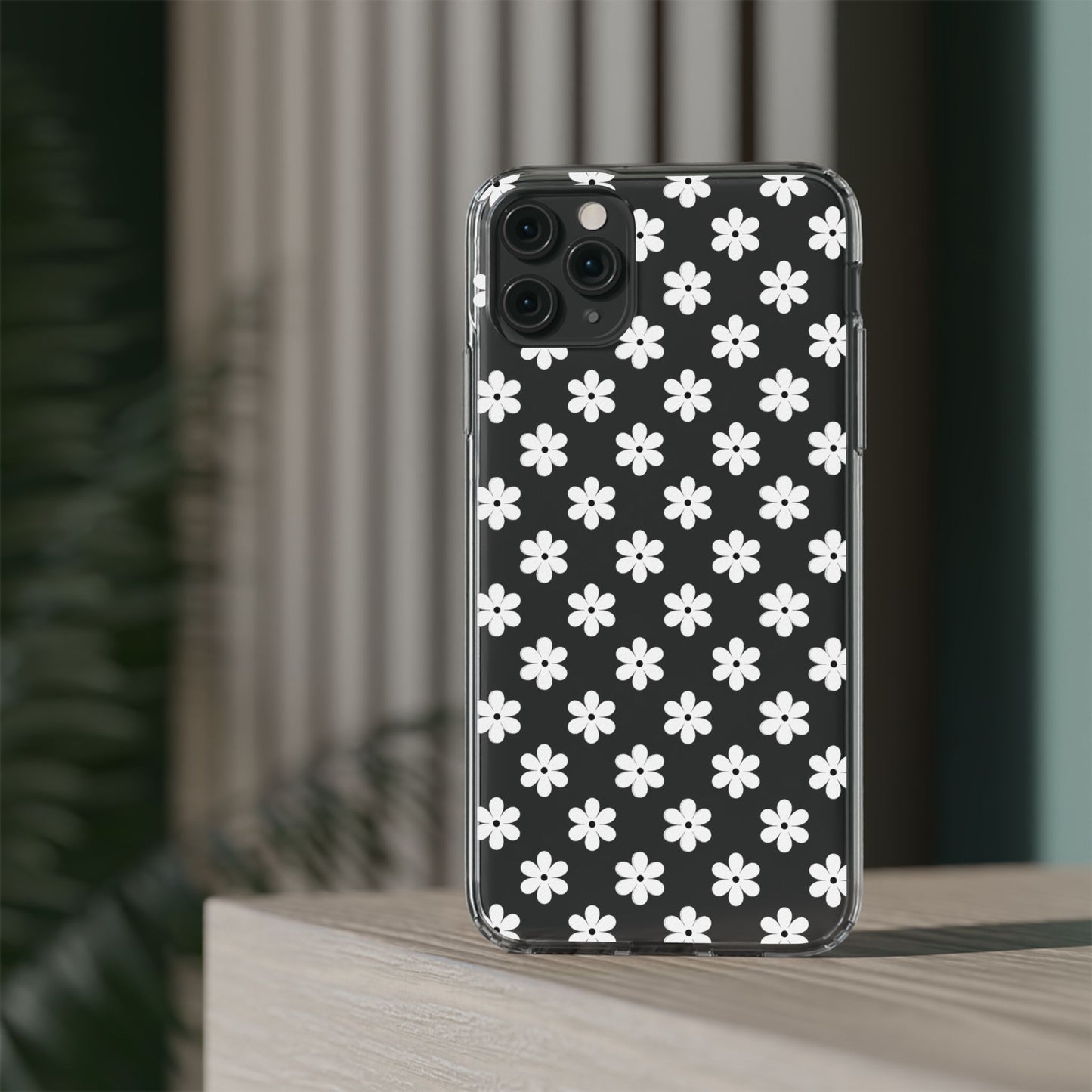 White Floral #222 Clear Cases - MahaCase