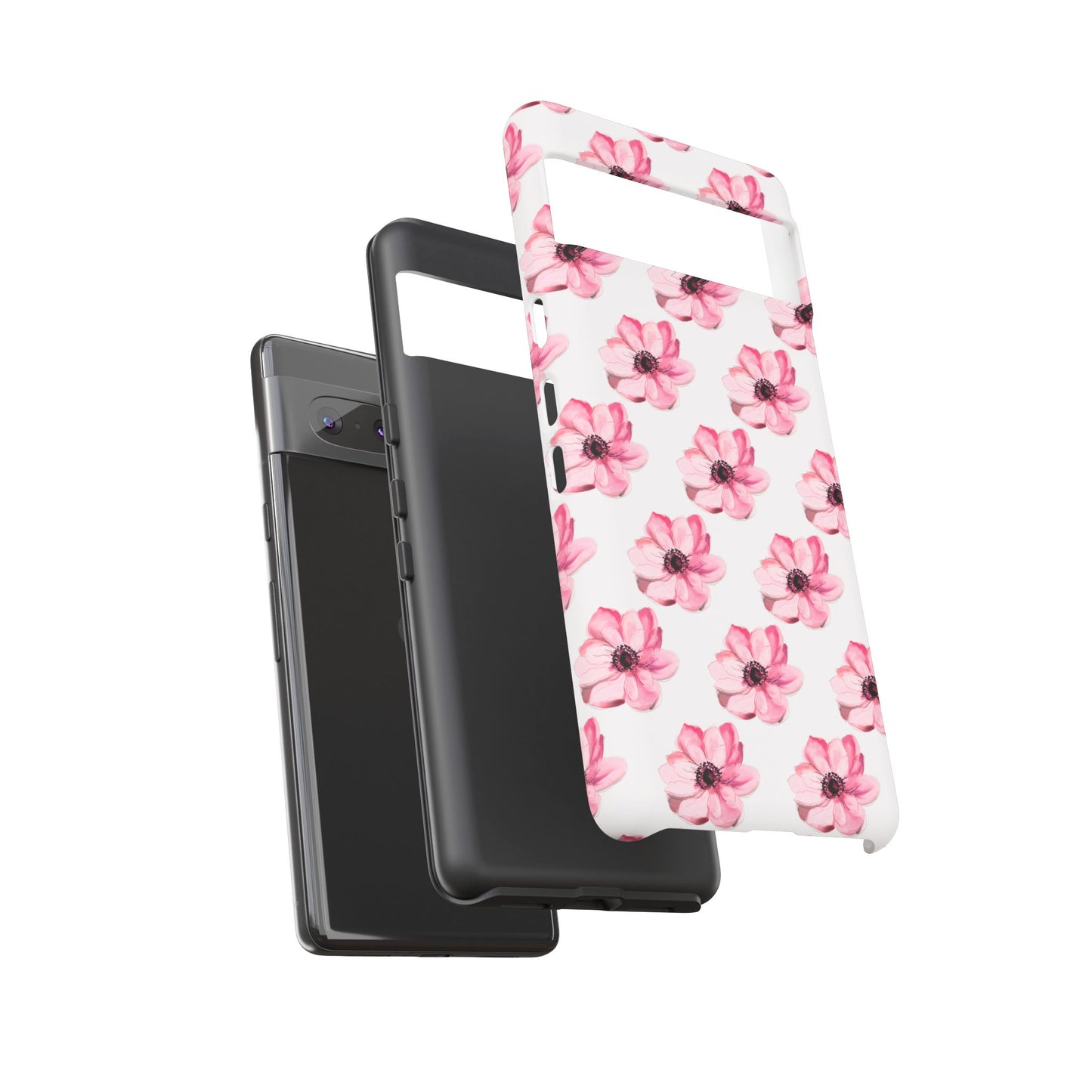 Floral Tough Phone Case - Stylish Protection with Pink Flowers - iPhone Samsung Galaxy Google Pixel - MahaCase