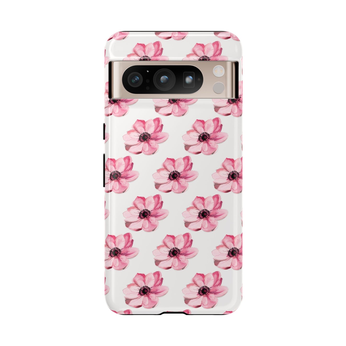 Floral Tough Phone Case - Stylish Protection with Pink Flowers - iPhone Samsung Galaxy Google Pixel - MahaCase