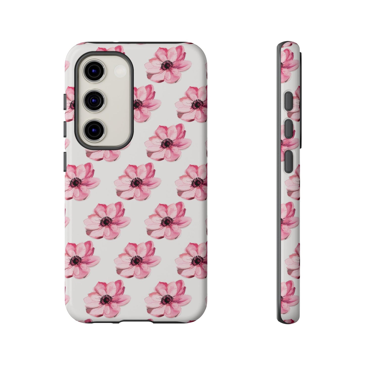 Floral Tough Phone Case - Stylish Protection with Pink Flowers - iPhone Samsung Galaxy Google Pixel - MahaCase