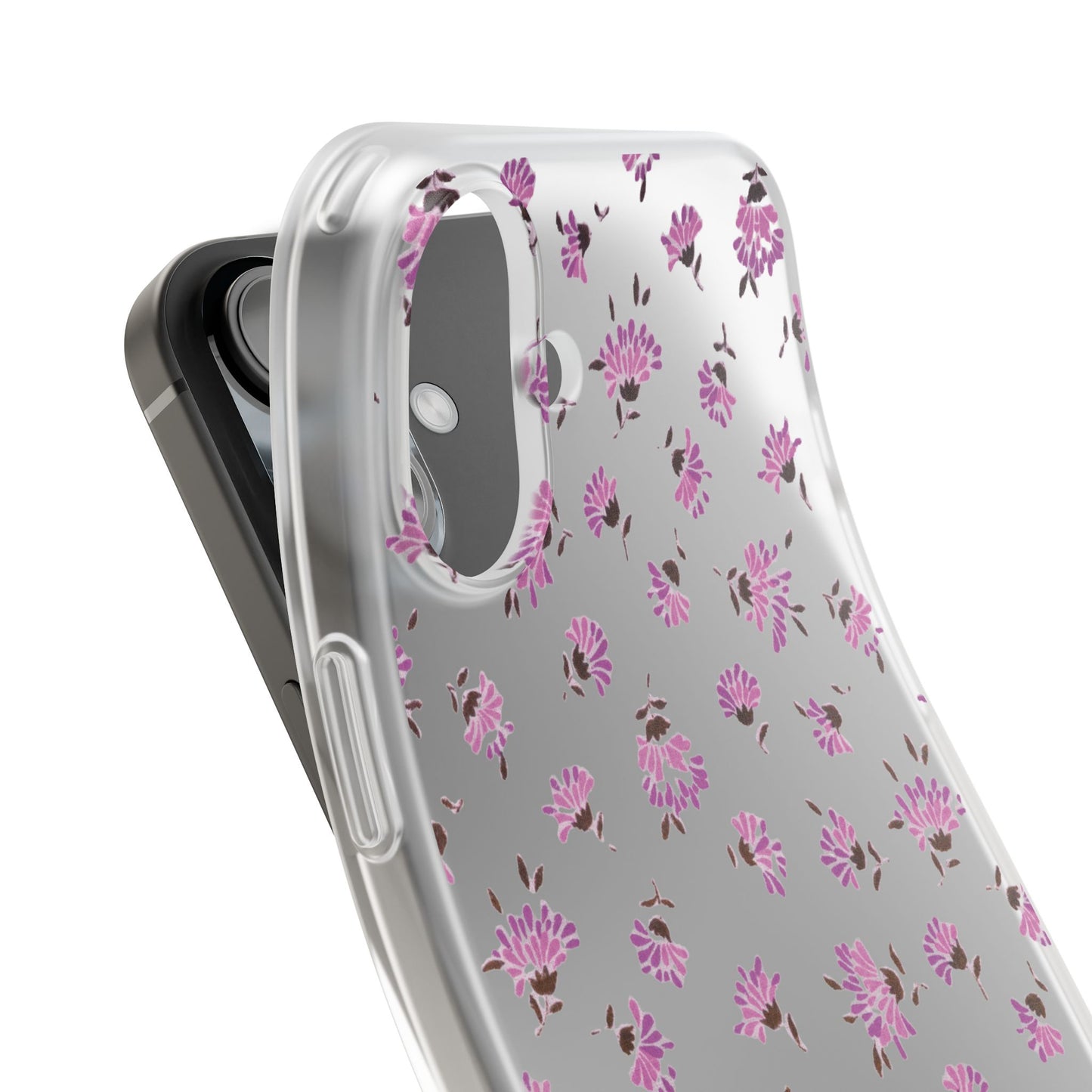 Floral Flexible Phone Case - Flower Pattern, Cute Gift for Her, Stylish Accessory, Spring Vibe, Lightweight Protective Cover- iPhone, Samsung, Gift Packaging - MahaCase