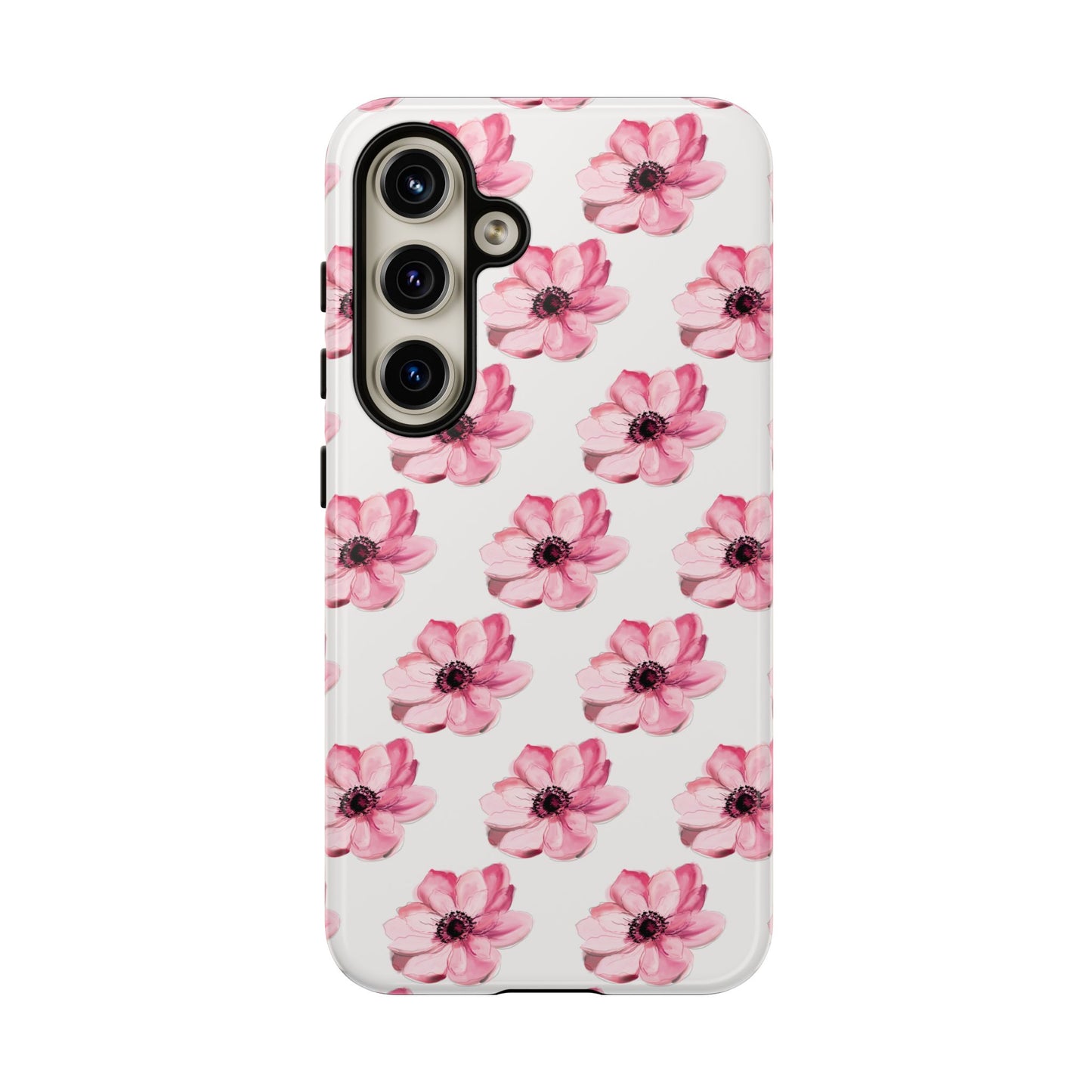 Floral Tough Phone Case - Stylish Protection with Pink Flowers - iPhone Samsung Galaxy Google Pixel - MahaCase