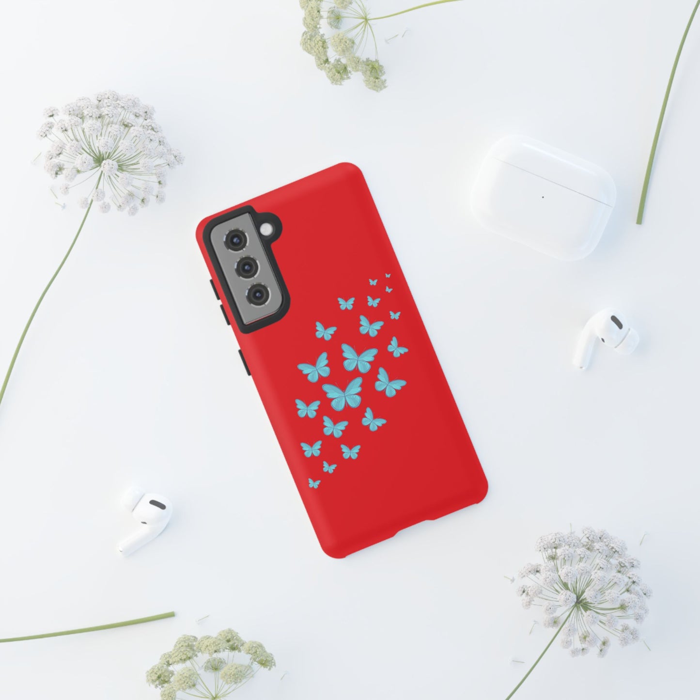 Butterflies in Red - Tough Cases iPhone Samsung Google Pixel - MahaCase