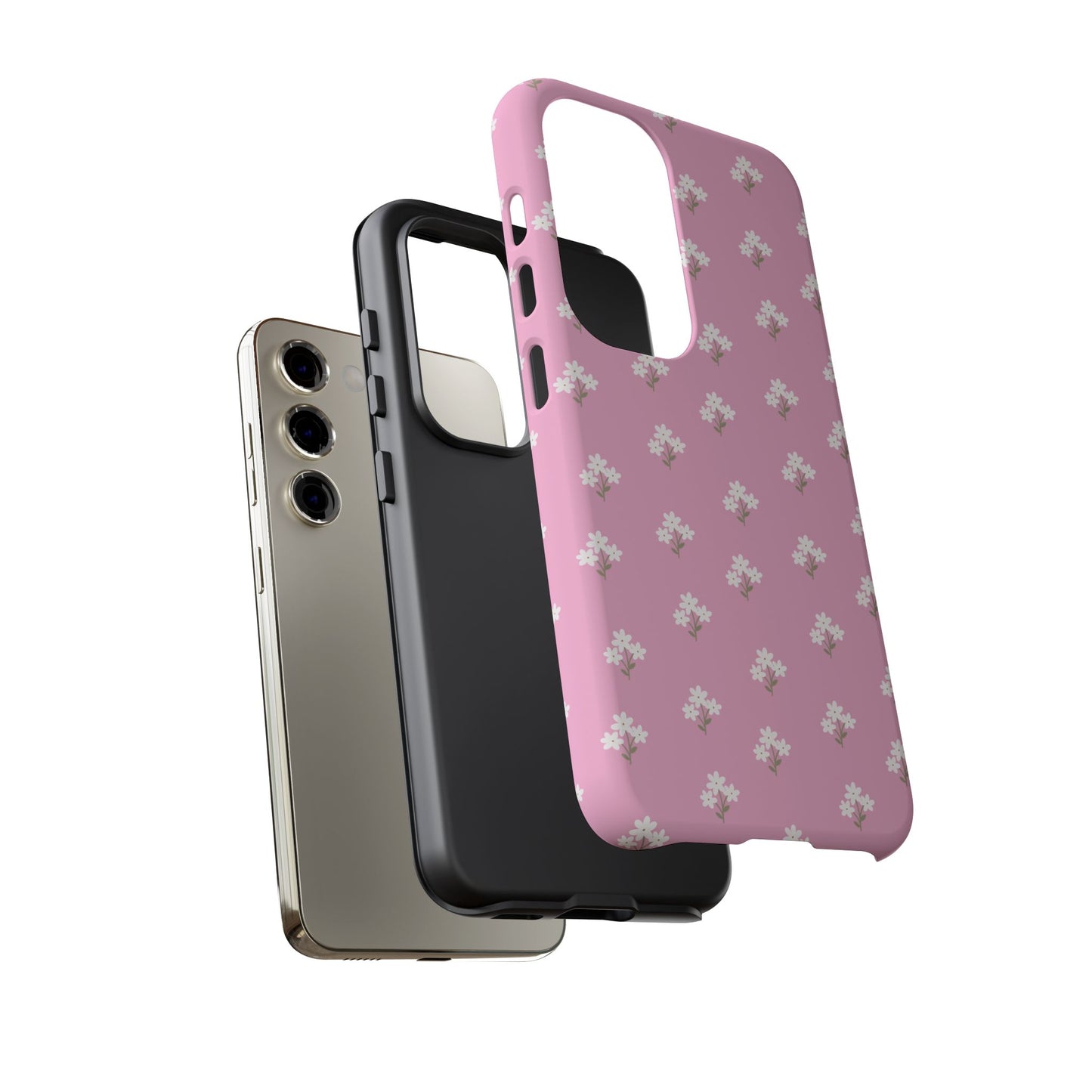 Floral Tough Phone Case - Pink Blossom Design - iPhone Samsung Galaxy Google Pixel - MahaCase