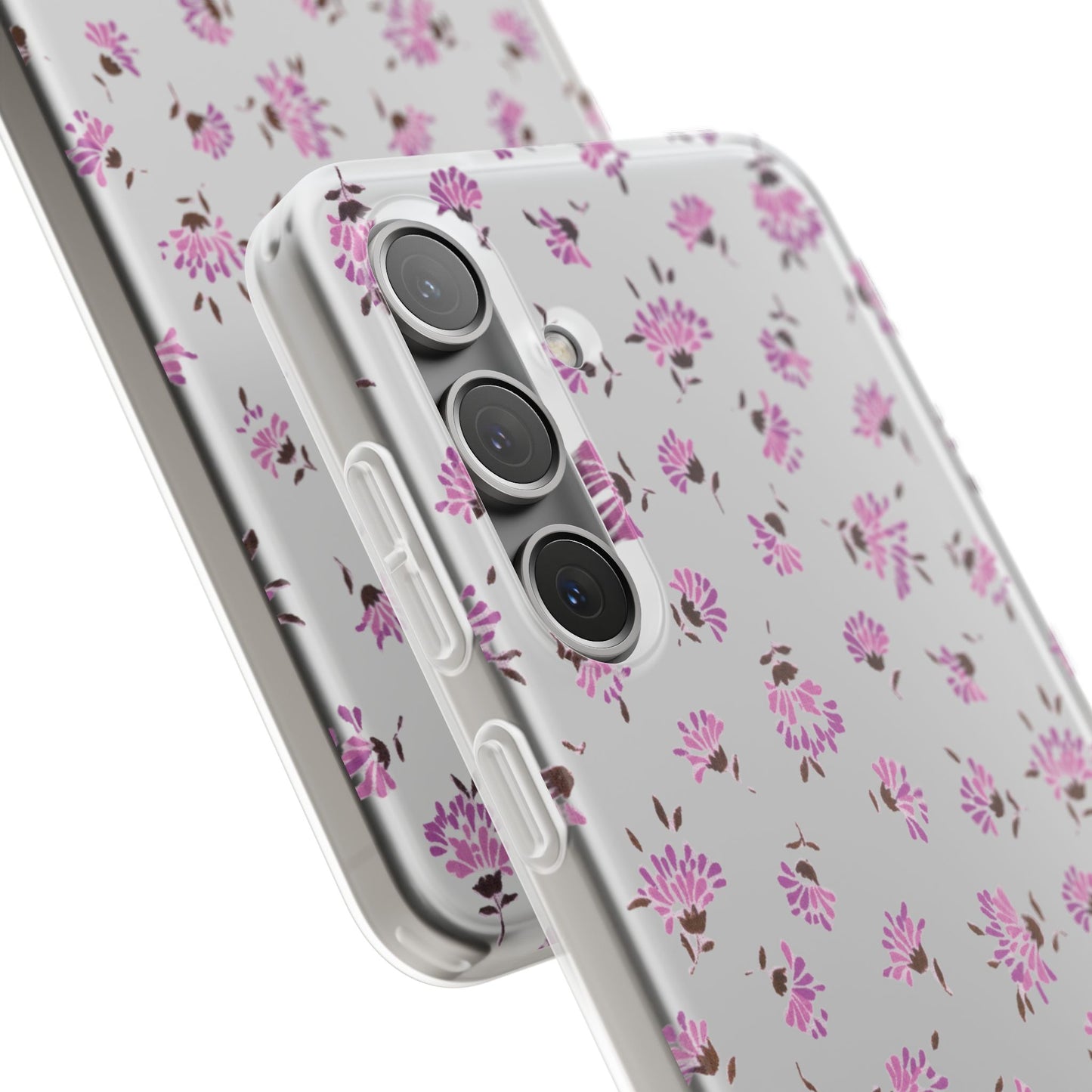 Floral Flexible Phone Case - Flower Pattern, Cute Gift for Her, Stylish Accessory, Spring Vibe, Lightweight Protective Cover- iPhone, Samsung, Gift Packaging - MahaCase