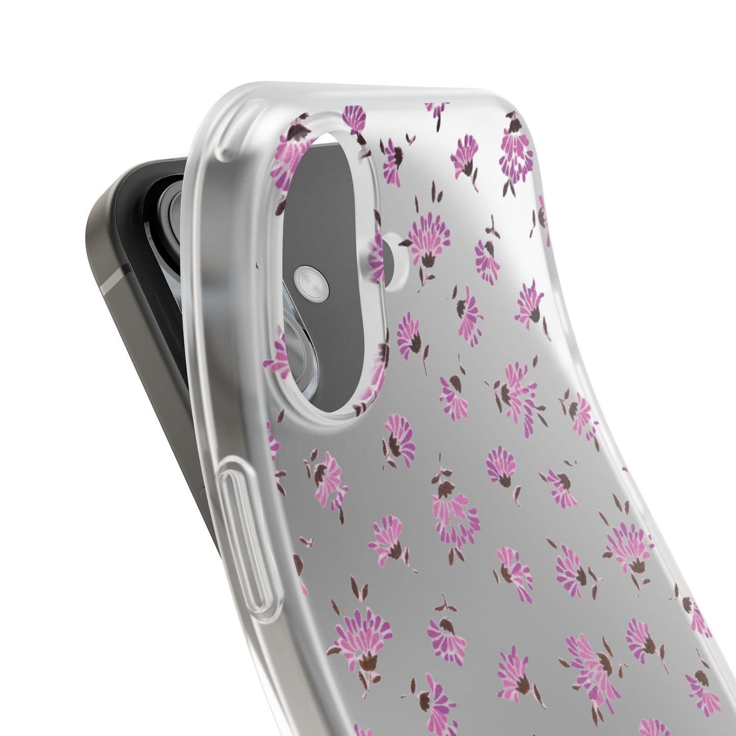 Floral Flexible Phone Case - Flower Pattern, Cute Gift for Her, Stylish Accessory, Spring Vibe, Lightweight Protective Cover- iPhone, Samsung, Gift Packaging - MahaCase