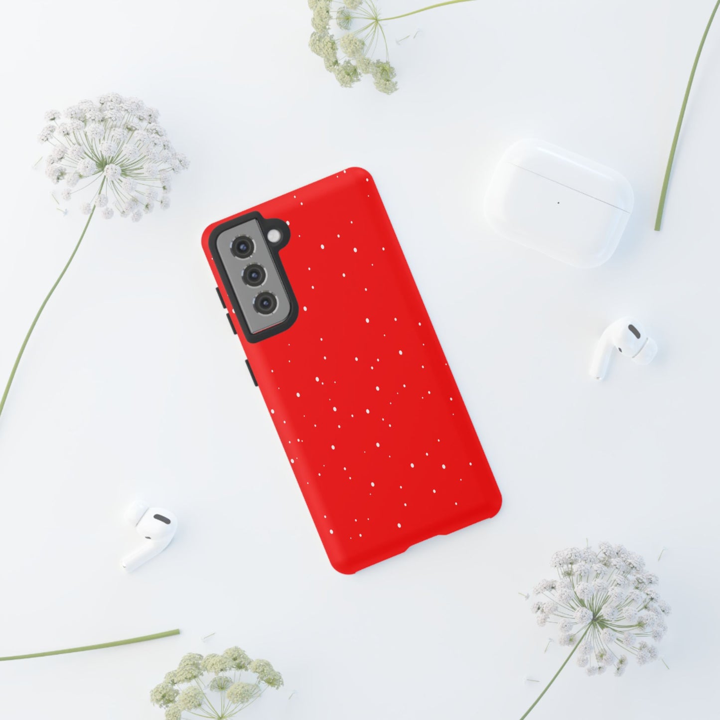 Snowy Red - Tough Cases iPhone Samsung Google Pixel - MahaCase