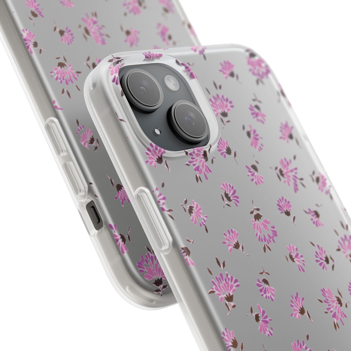 Floral Flexible Phone Case - Flower Pattern, Cute Gift for Her, Stylish Accessory, Spring Vibe, Lightweight Protective Cover- iPhone, Samsung, Gift Packaging - MahaCase