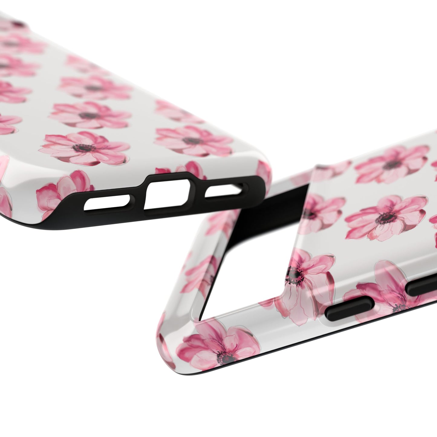 Floral Tough Phone Case - Stylish Protection with Pink Flowers - iPhone Samsung Galaxy Google Pixel - MahaCase