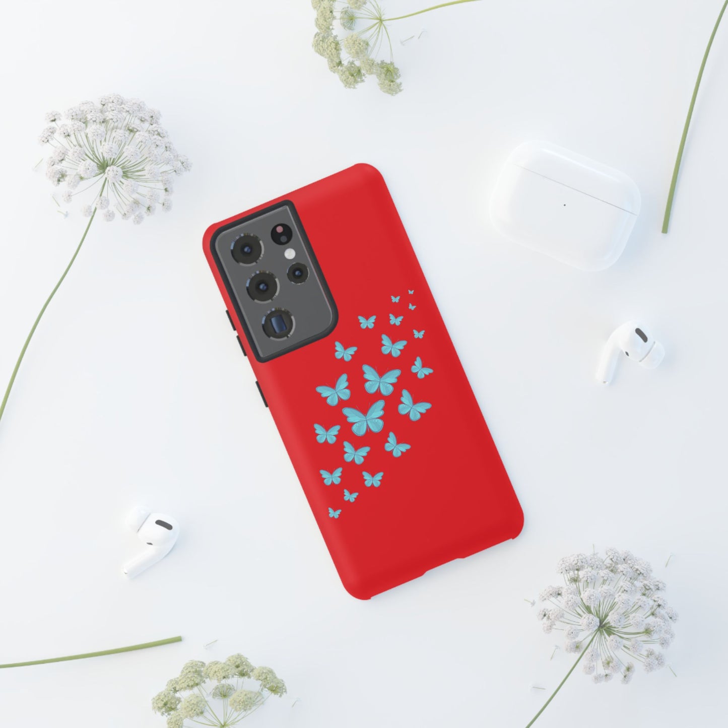 Butterflies in Red - Tough Cases iPhone Samsung Google Pixel - MahaCase
