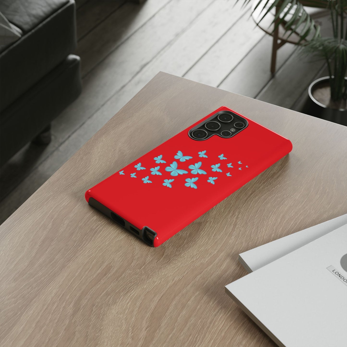 Butterflies in Red - Tough Cases iPhone Samsung Google Pixel - MahaCase