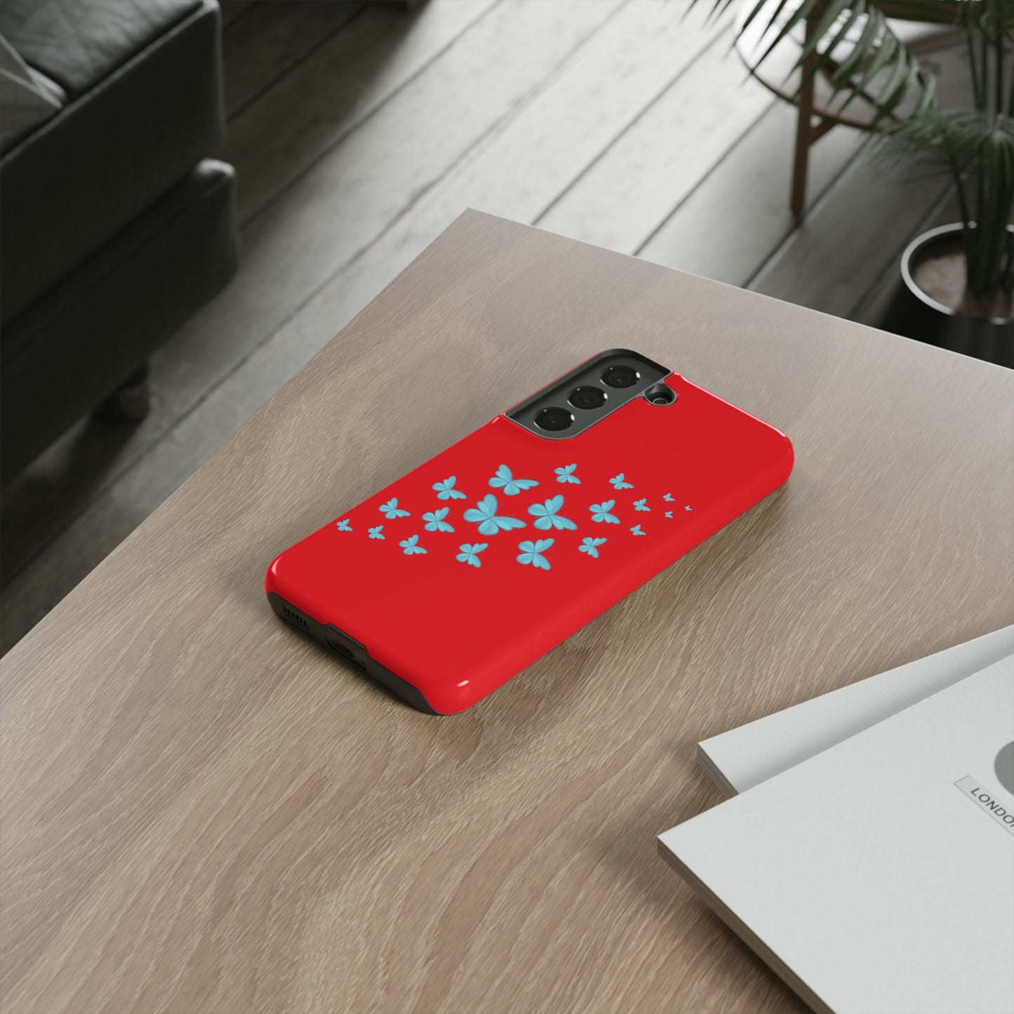Butterflies in Red - Tough Cases iPhone Samsung Google Pixel - MahaCase