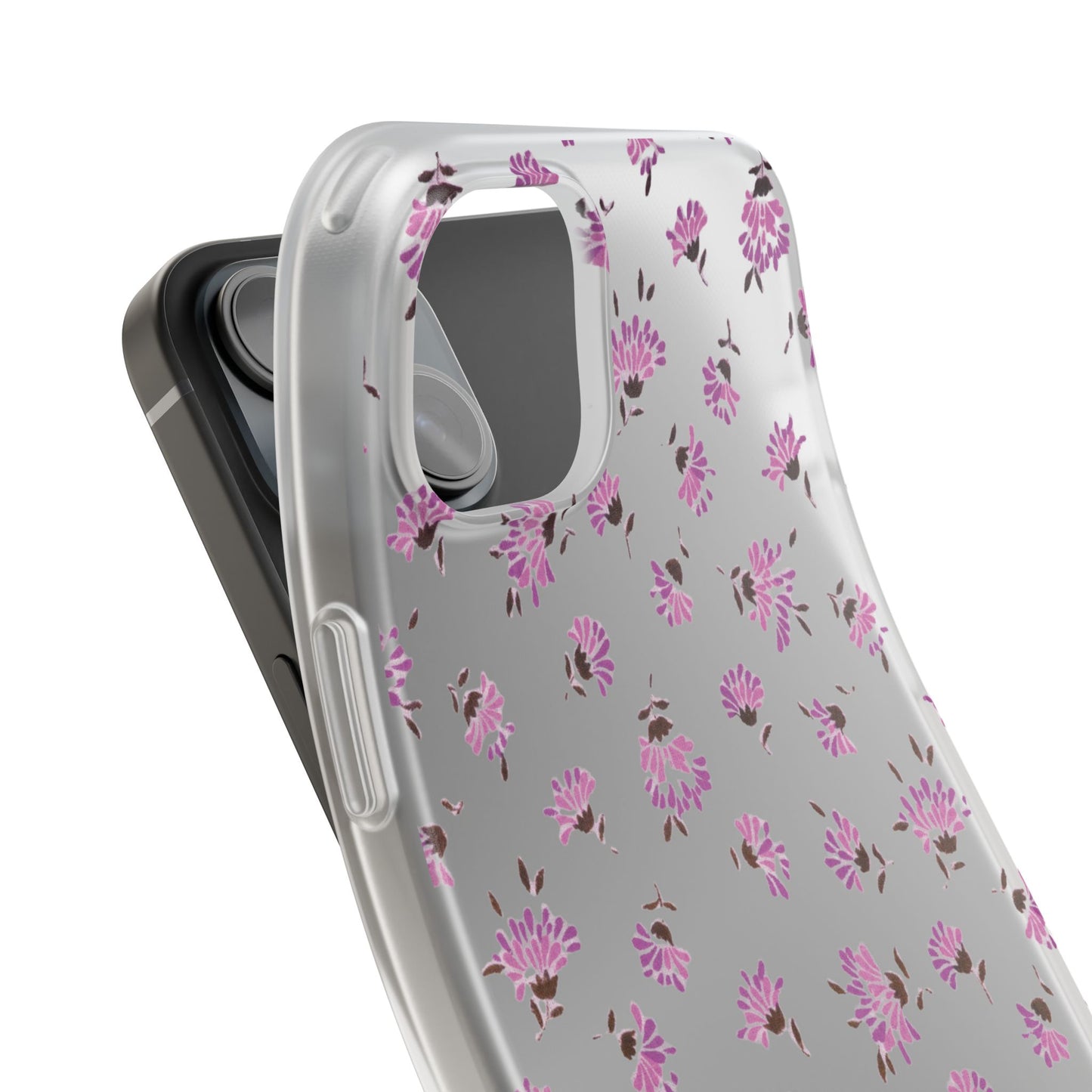 Floral Flexible Phone Case - Flower Pattern, Cute Gift for Her, Stylish Accessory, Spring Vibe, Lightweight Protective Cover- iPhone, Samsung, Gift Packaging - MahaCase