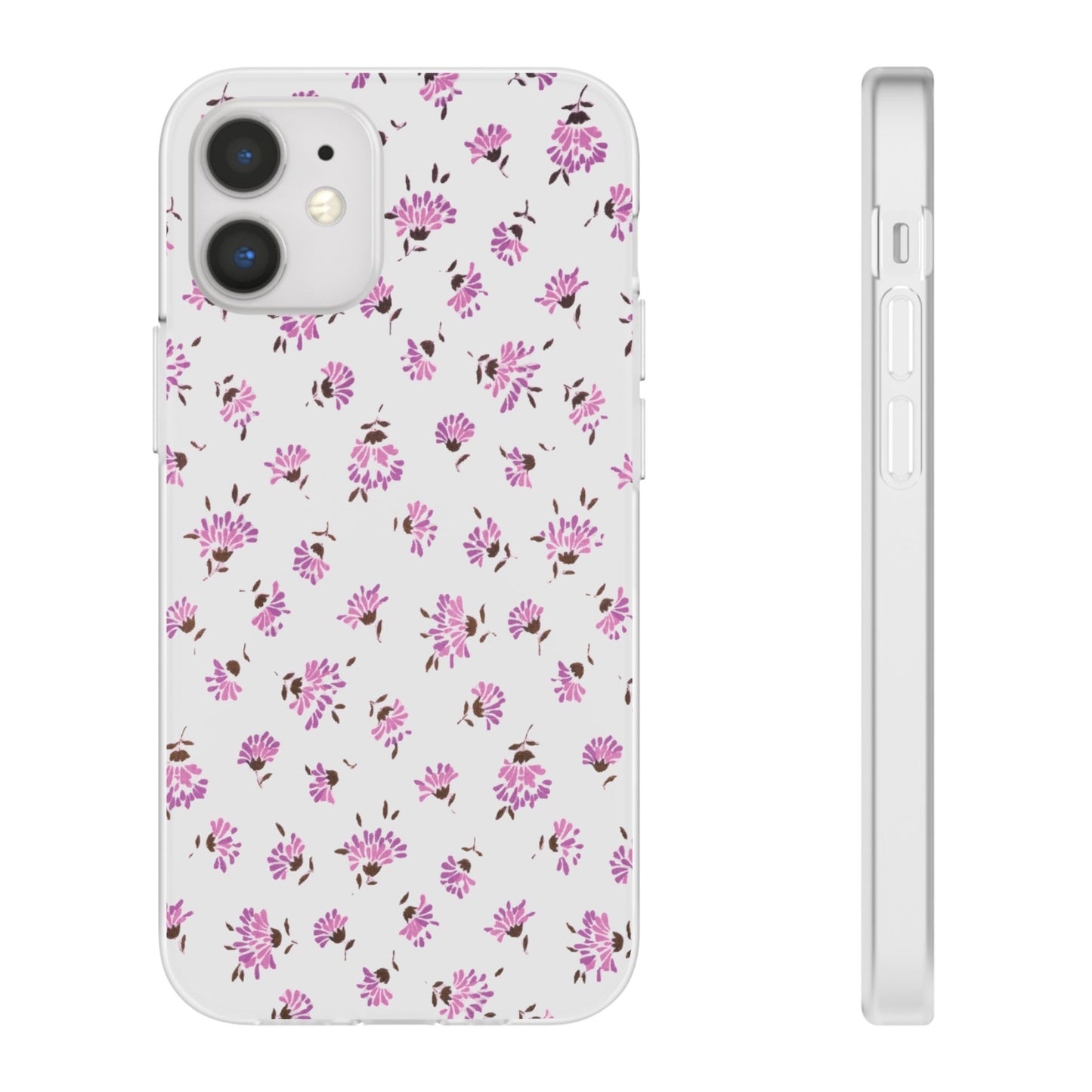 Floral Flexible Phone Case - Flower Pattern, Cute Gift for Her, Stylish Accessory, Spring Vibe, Lightweight Protective Cover- iPhone, Samsung, Gift Packaging - MahaCase