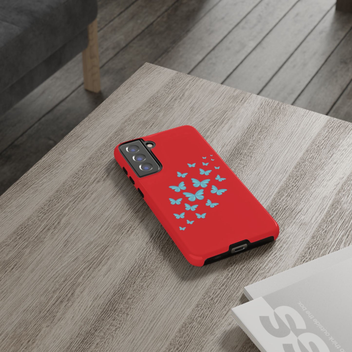 Butterflies in Red - Tough Cases iPhone Samsung Google Pixel - MahaCase
