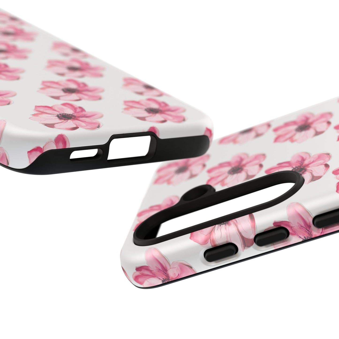 Floral Tough Phone Case - Stylish Protection with Pink Flowers - iPhone Samsung Galaxy Google Pixel - MahaCase