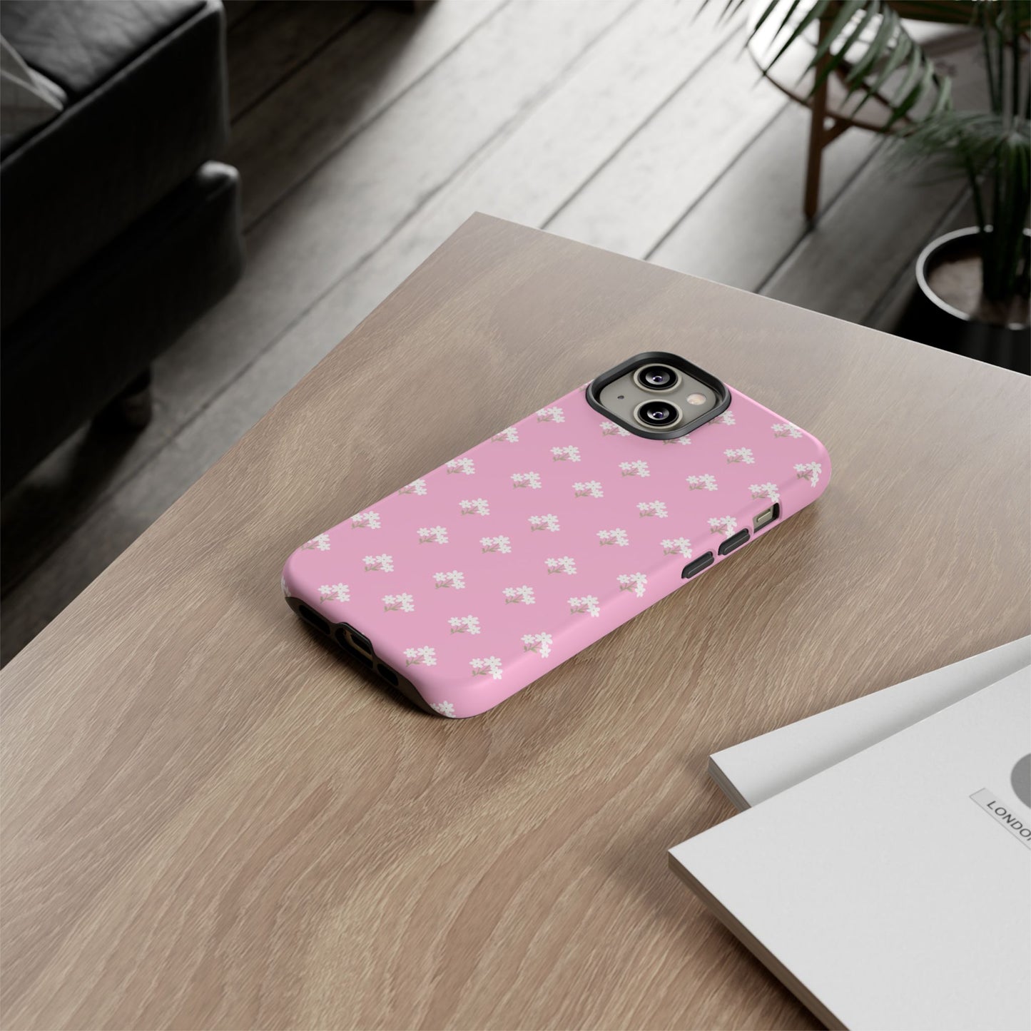 Floral Tough Phone Case - Pink Blossom Design - iPhone Samsung Galaxy Google Pixel - MahaCase