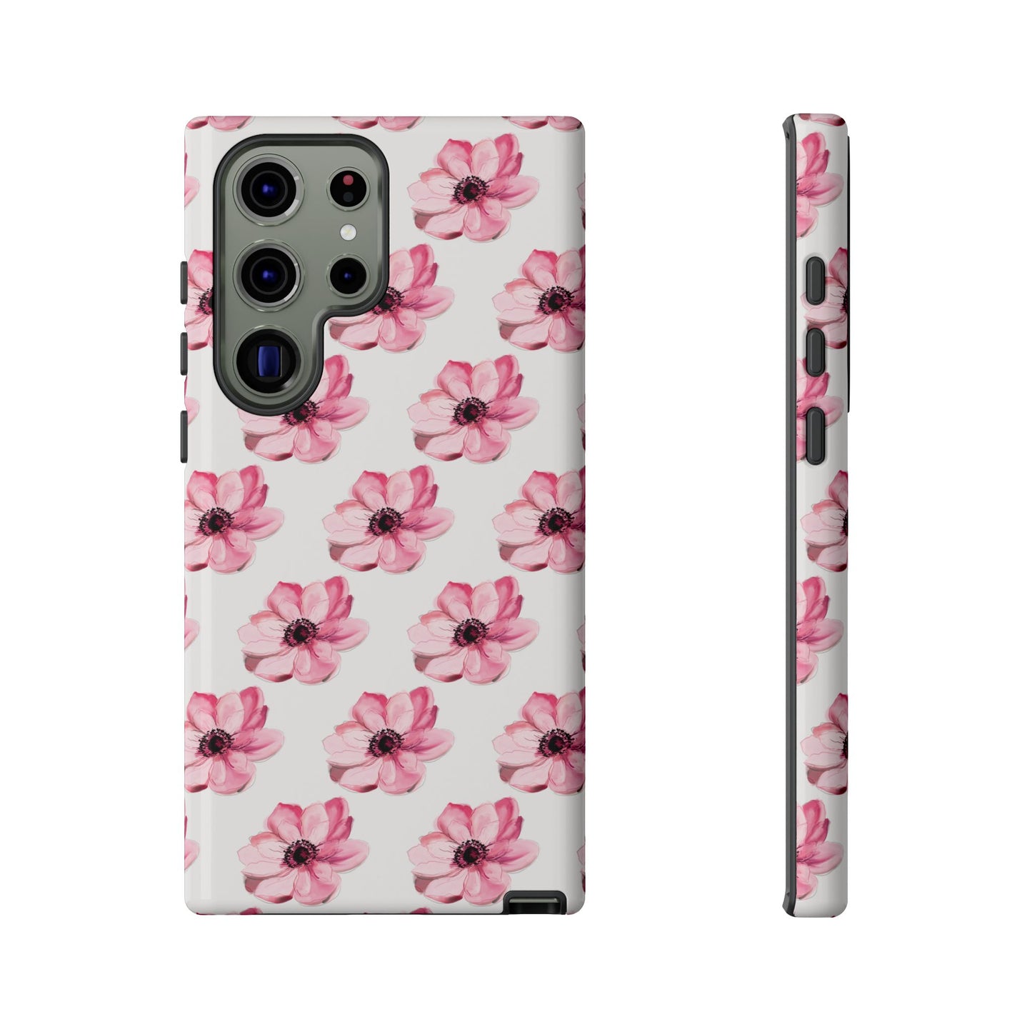 Floral Tough Phone Case - Stylish Protection with Pink Flowers - iPhone Samsung Galaxy Google Pixel - MahaCase