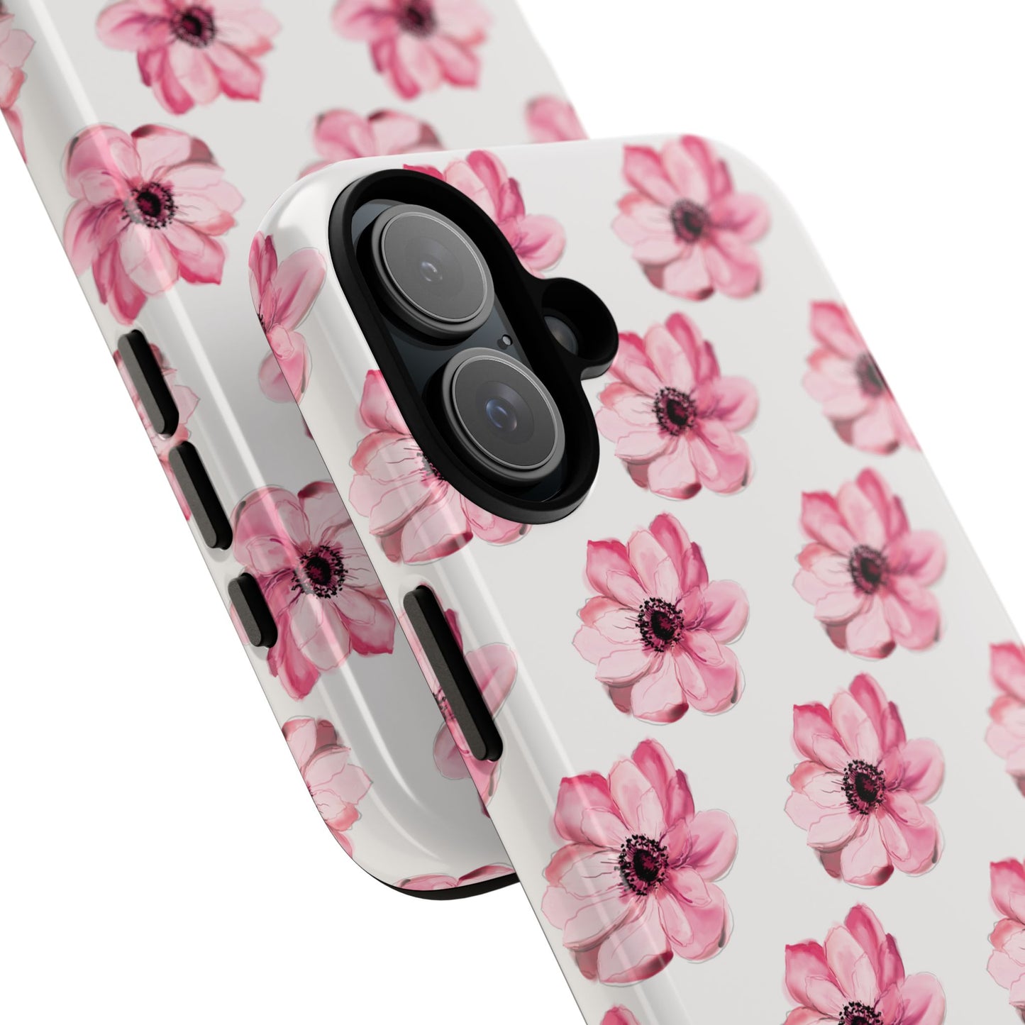 Floral Tough Phone Case - Stylish Protection with Pink Flowers - iPhone Samsung Galaxy Google Pixel - MahaCase