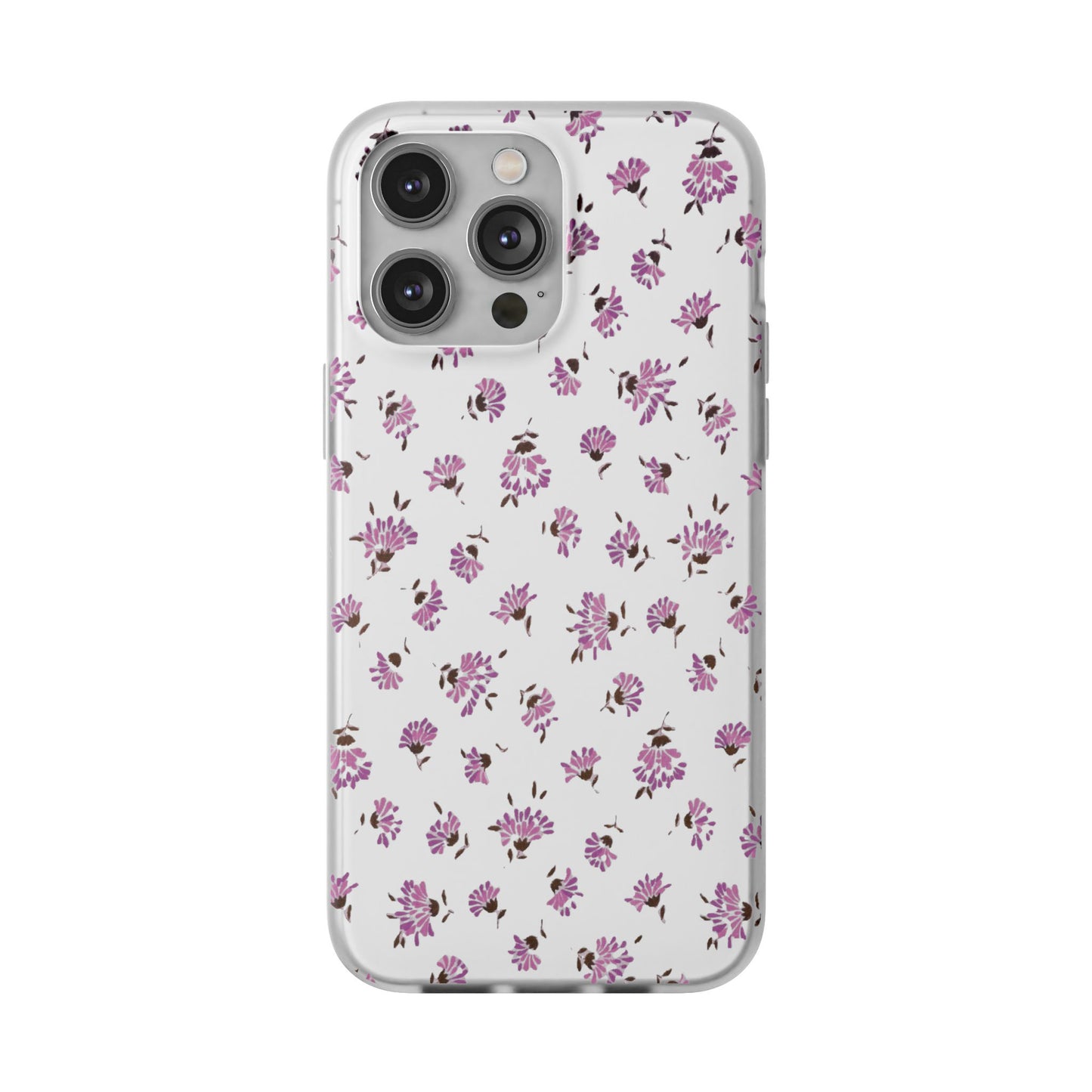 Floral Flexible Phone Case - Flower Pattern, Cute Gift for Her, Stylish Accessory, Spring Vibe, Lightweight Protective Cover- iPhone, Samsung, Gift Packaging - MahaCase
