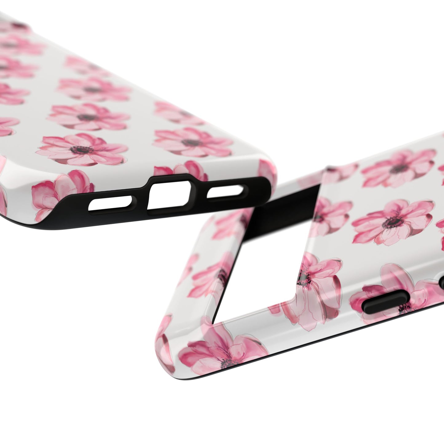 Floral Tough Phone Case - Stylish Protection with Pink Flowers - iPhone Samsung Galaxy Google Pixel - MahaCase