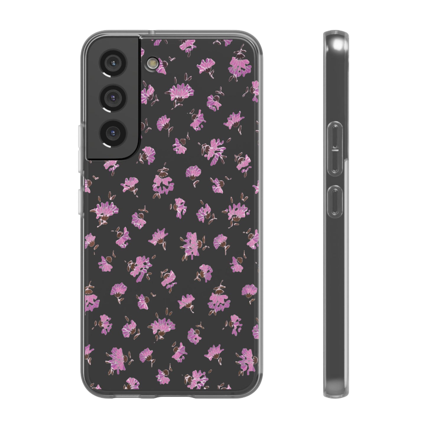 Floral Flexible Phone Case - Flower Pattern, Cute Gift for Her, Stylish Accessory, Spring Vibe, Lightweight Protective Cover- iPhone, Samsung, Gift Packaging - MahaCase