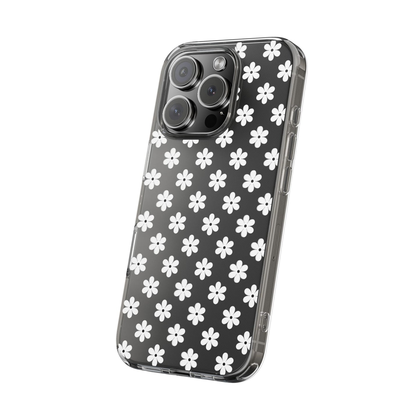 White Floral #222 Clear Cases - MahaCase