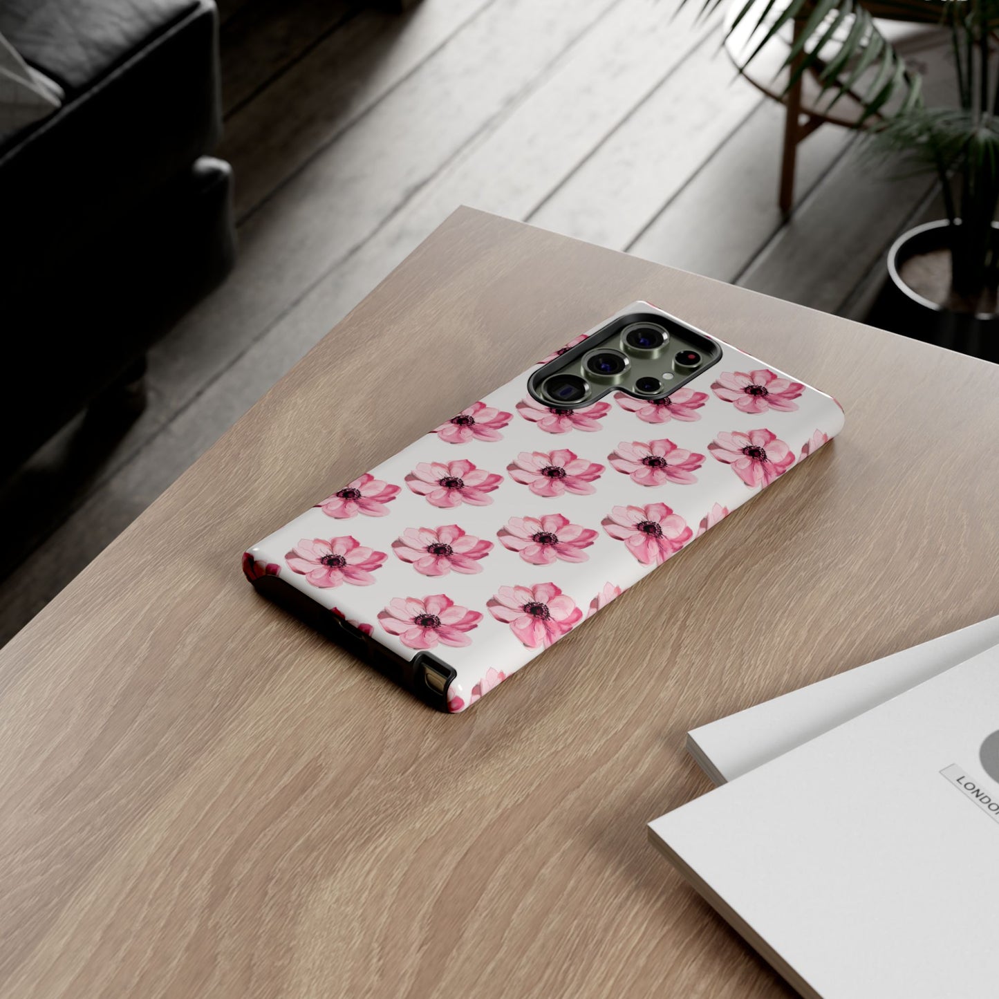 Floral Tough Phone Case - Stylish Protection with Pink Flowers - iPhone Samsung Galaxy Google Pixel - MahaCase
